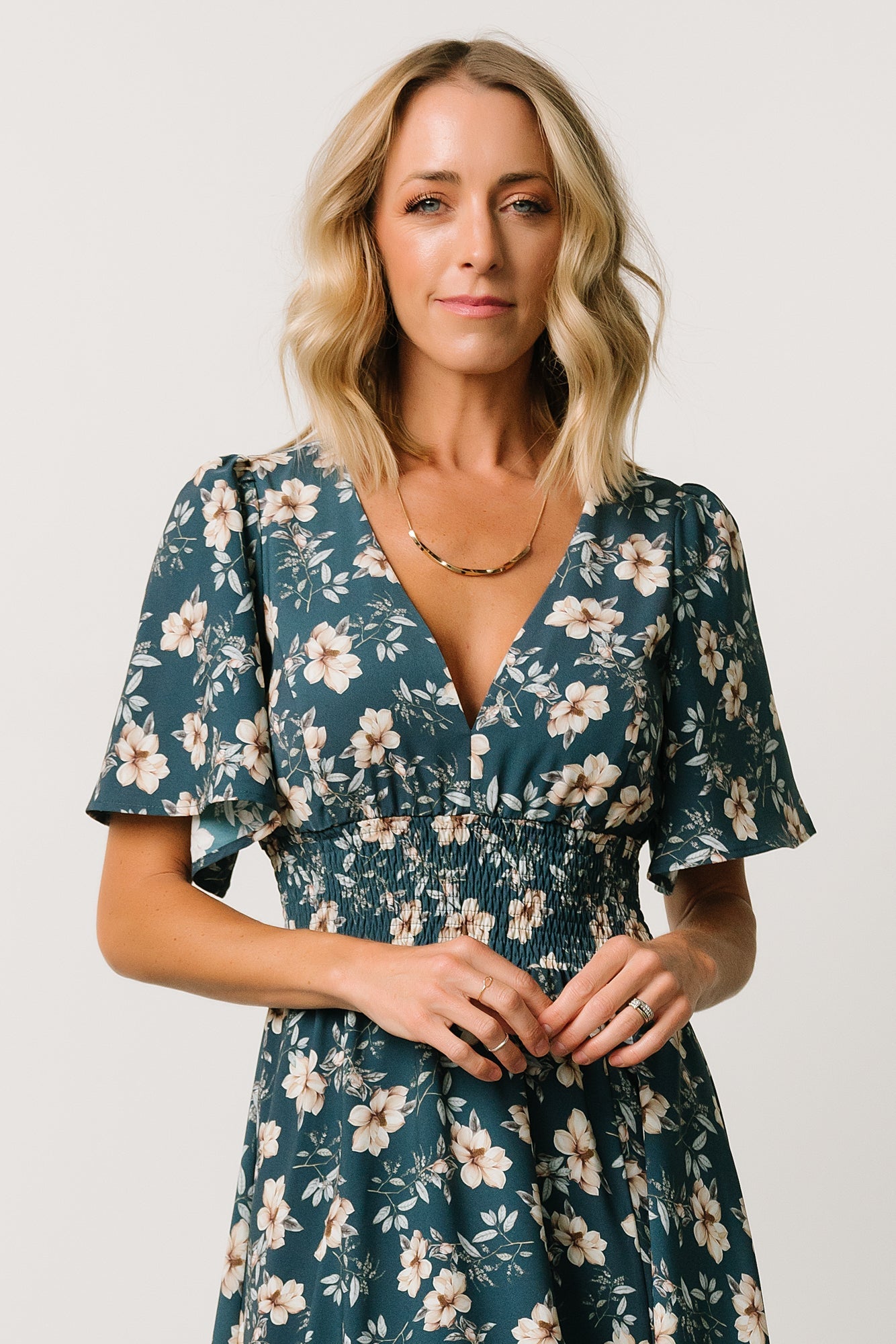 Verona Smocked Maxi Dress | Slate Floral Online Online Cheap Online