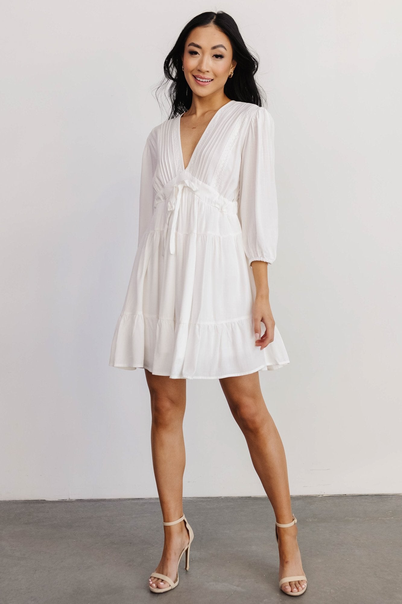 Amelia Boho Mini Dress | Off White Free Shipping Fashion Style