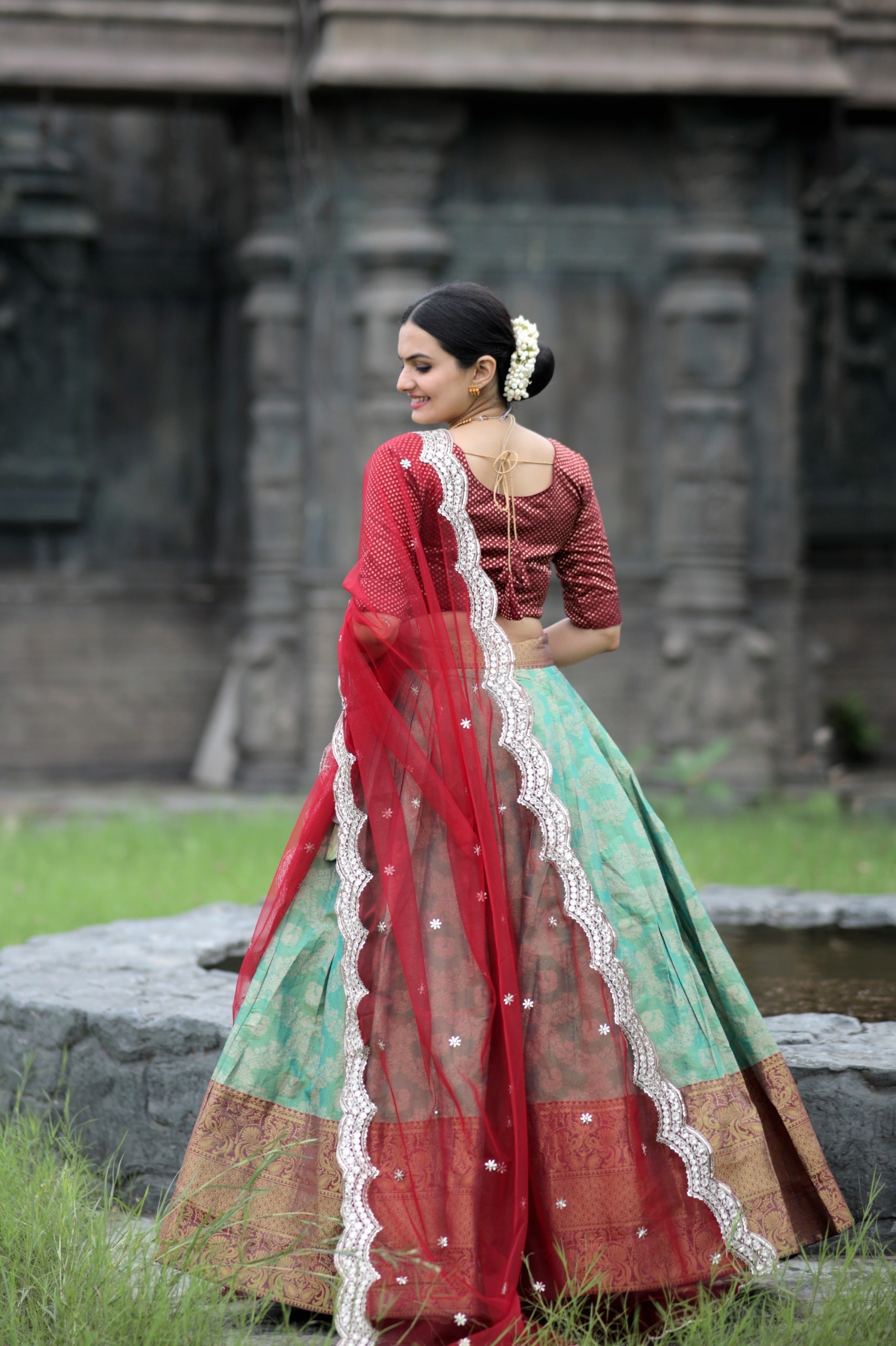 Kanjivaram Silk Zari Weaved Lehenga Choli Websites For Sale