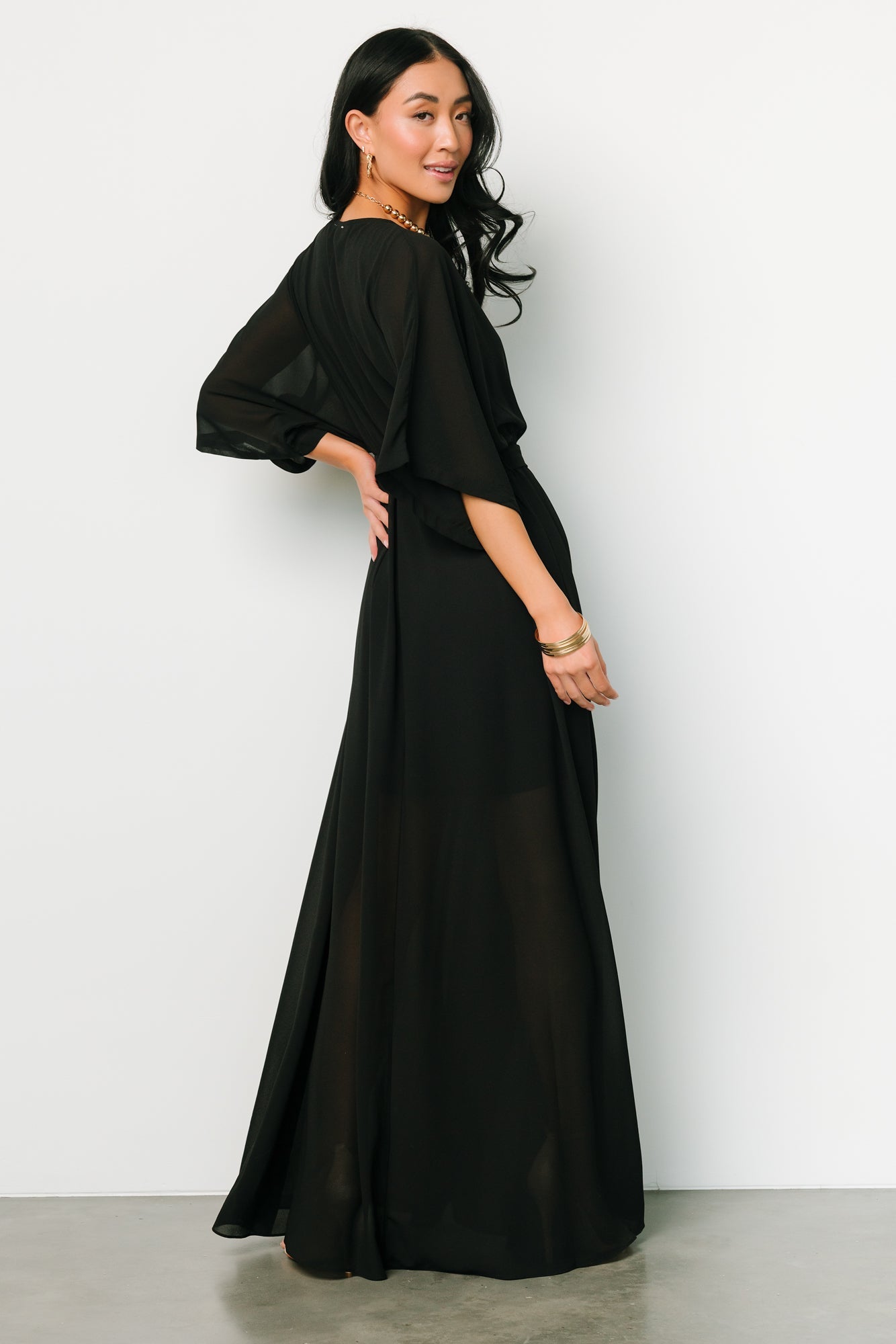 Kia Kimono Maxi Dress | Black Cheap Geniue Stockist