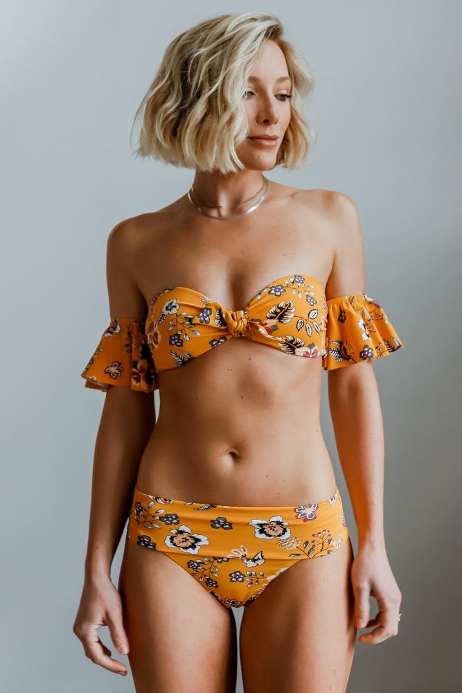 Miami Bikini Top | Yellow Floral Cheap Visit