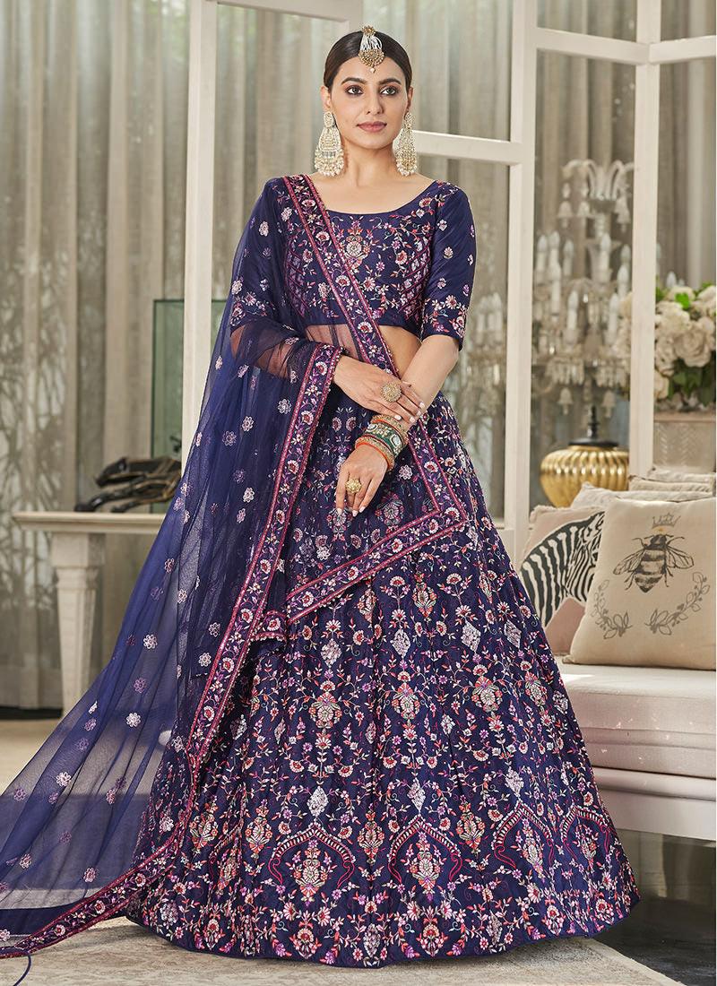 Navy Blue Chaniya Choli With Embroidery Work Buy Cheap Best Store To Get