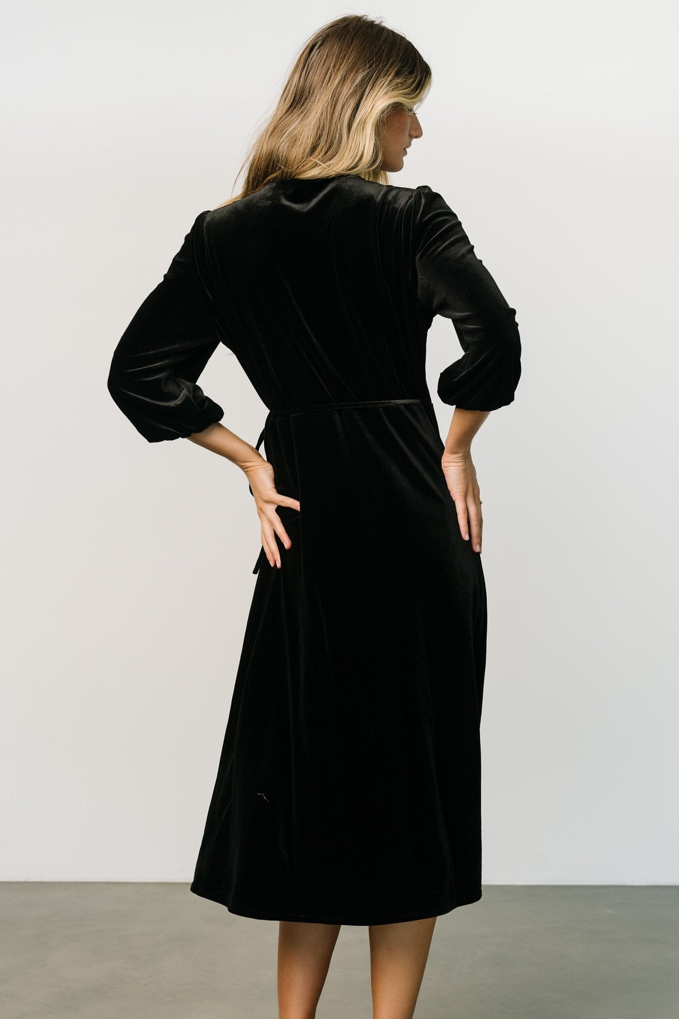 Beckinsale Velvet Wrap Dress | Black Shop Offer Online