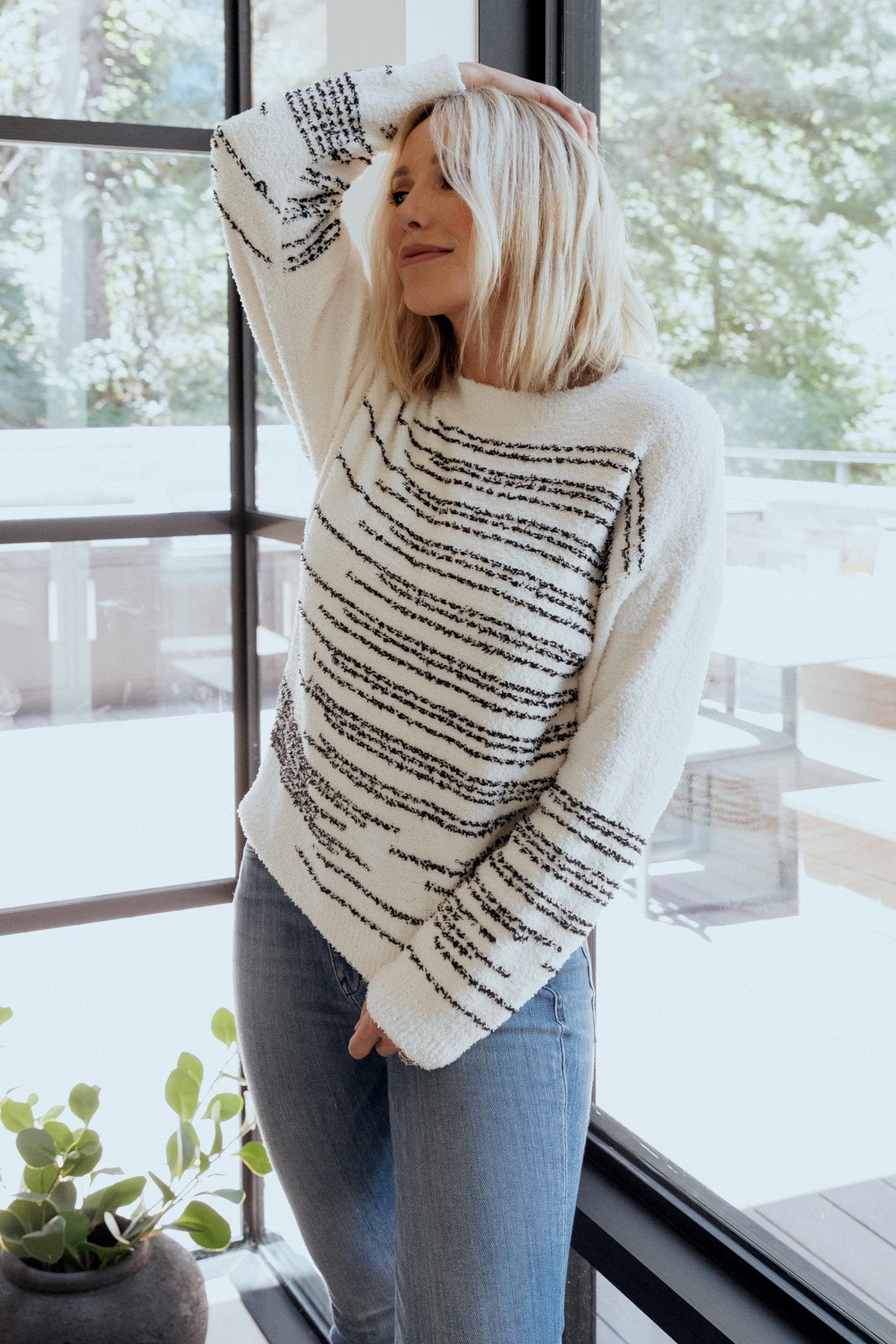 Jubes Geo Sweater | Black + Cream Free Shipping Buy