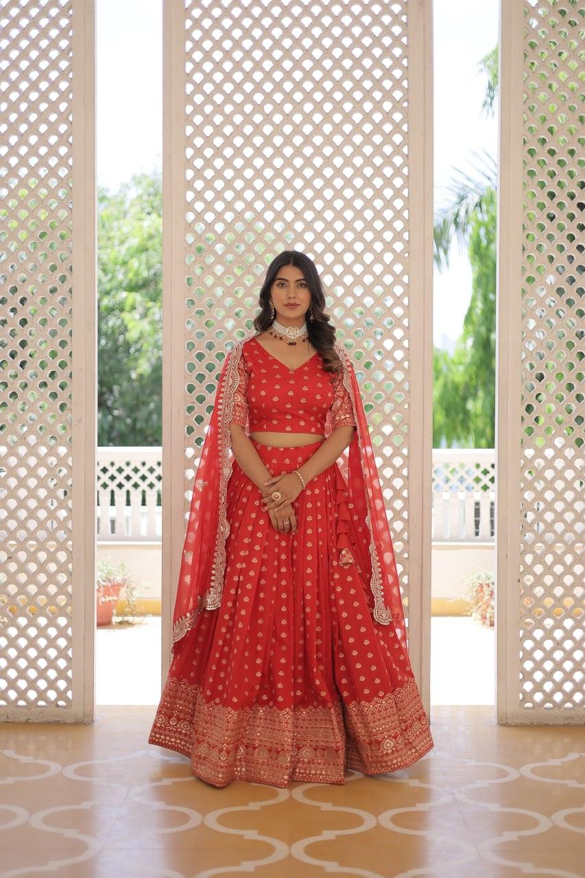 Pure Dyable Viscous Jacquard Double Zari Worked Lehenga Choli Clearance Genuine