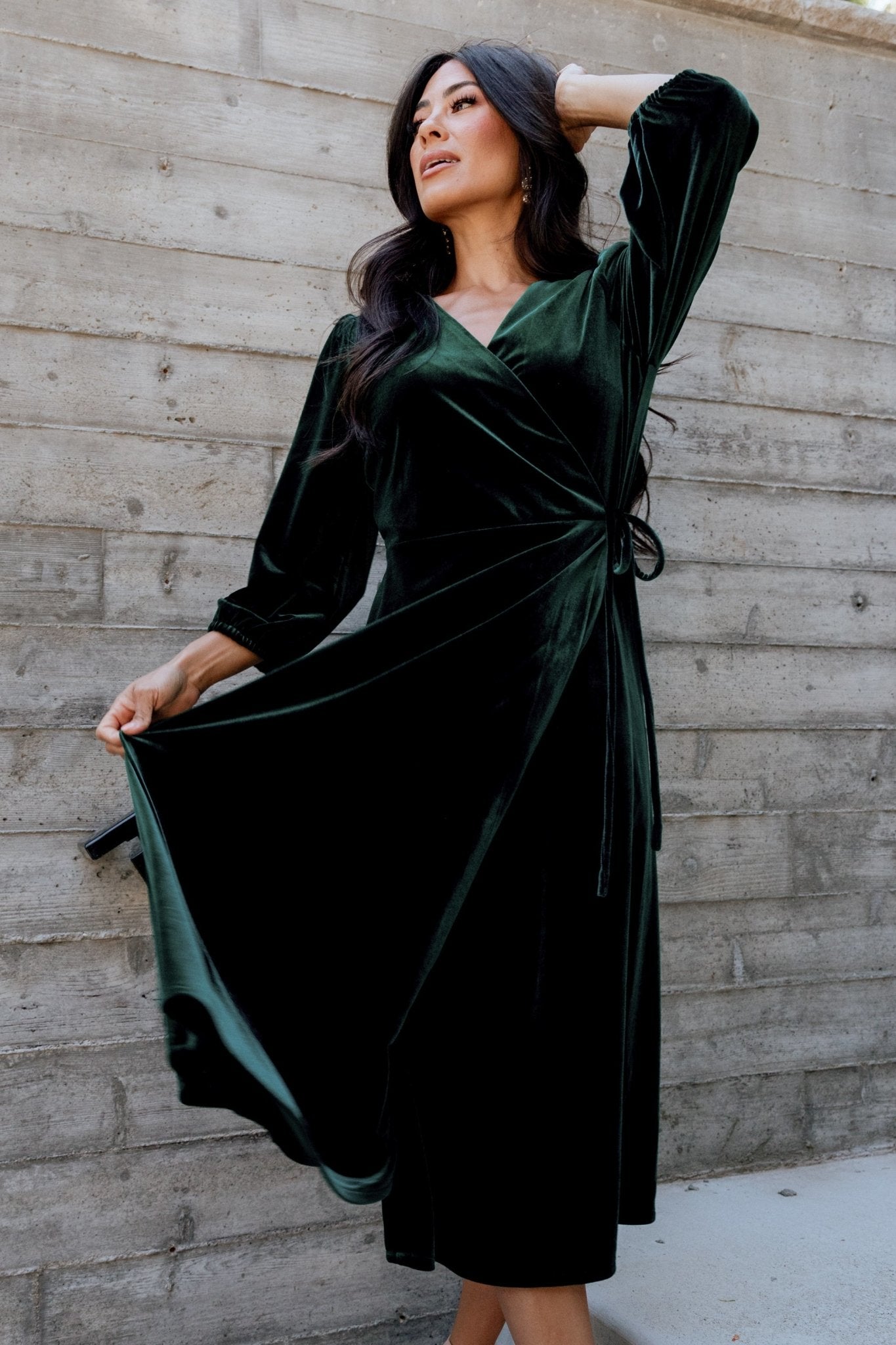 Beckinsale Velvet Wrap Dress | Dark Green Free Shipping Eastbay