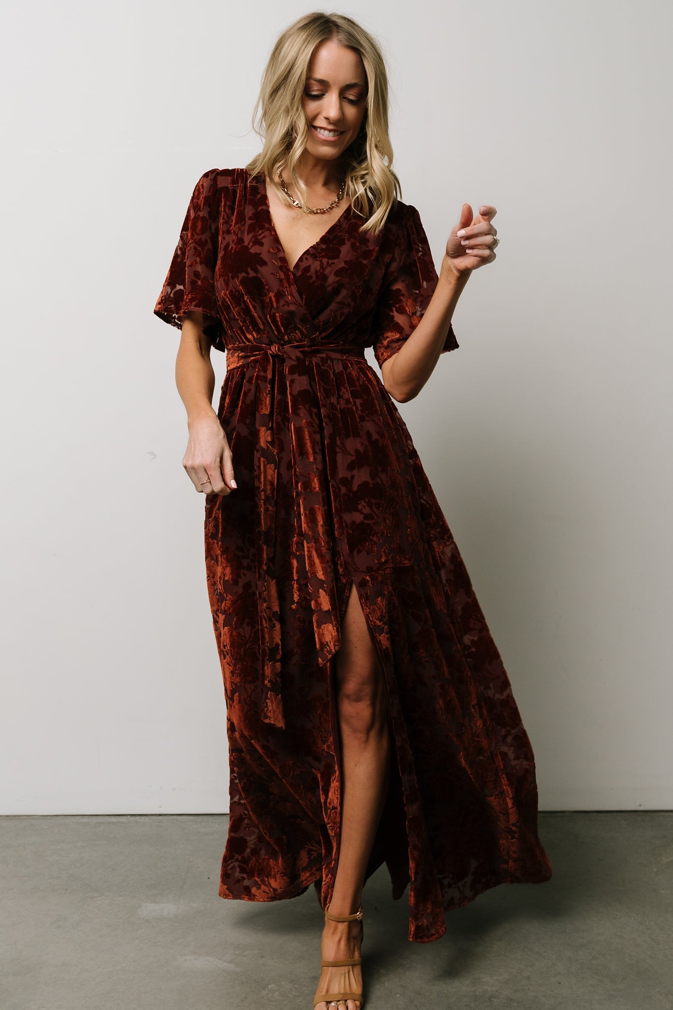 Uma Velvet Maxi Dress | Copper Floral Shop Offer Cheap Online