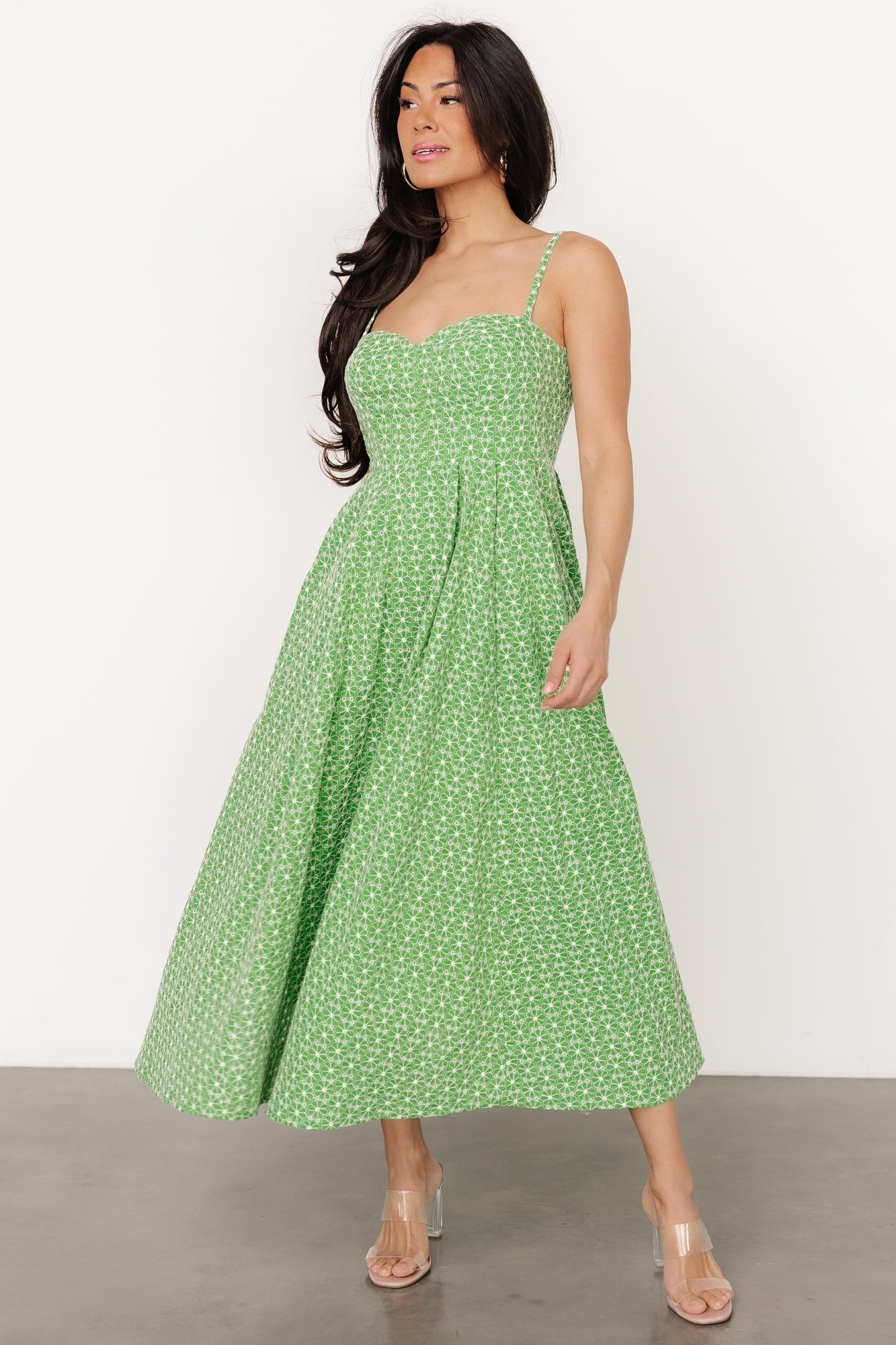 Gracelyn Embroidered Sweetheart Dress | Green Floral Cheap Sale Low Pice Fee Shipping