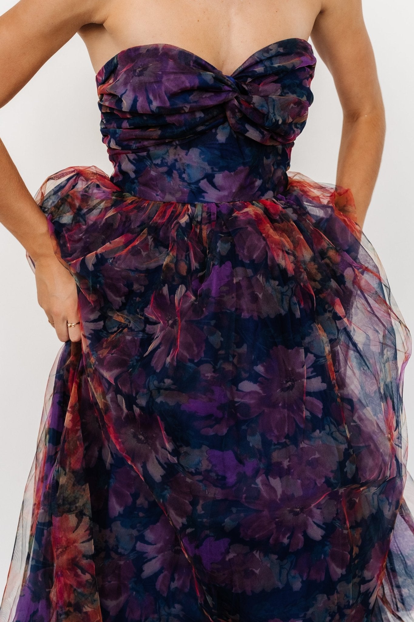 Cristelle Strapless Dress | Navy Multi Floral Release Dates Sale Online