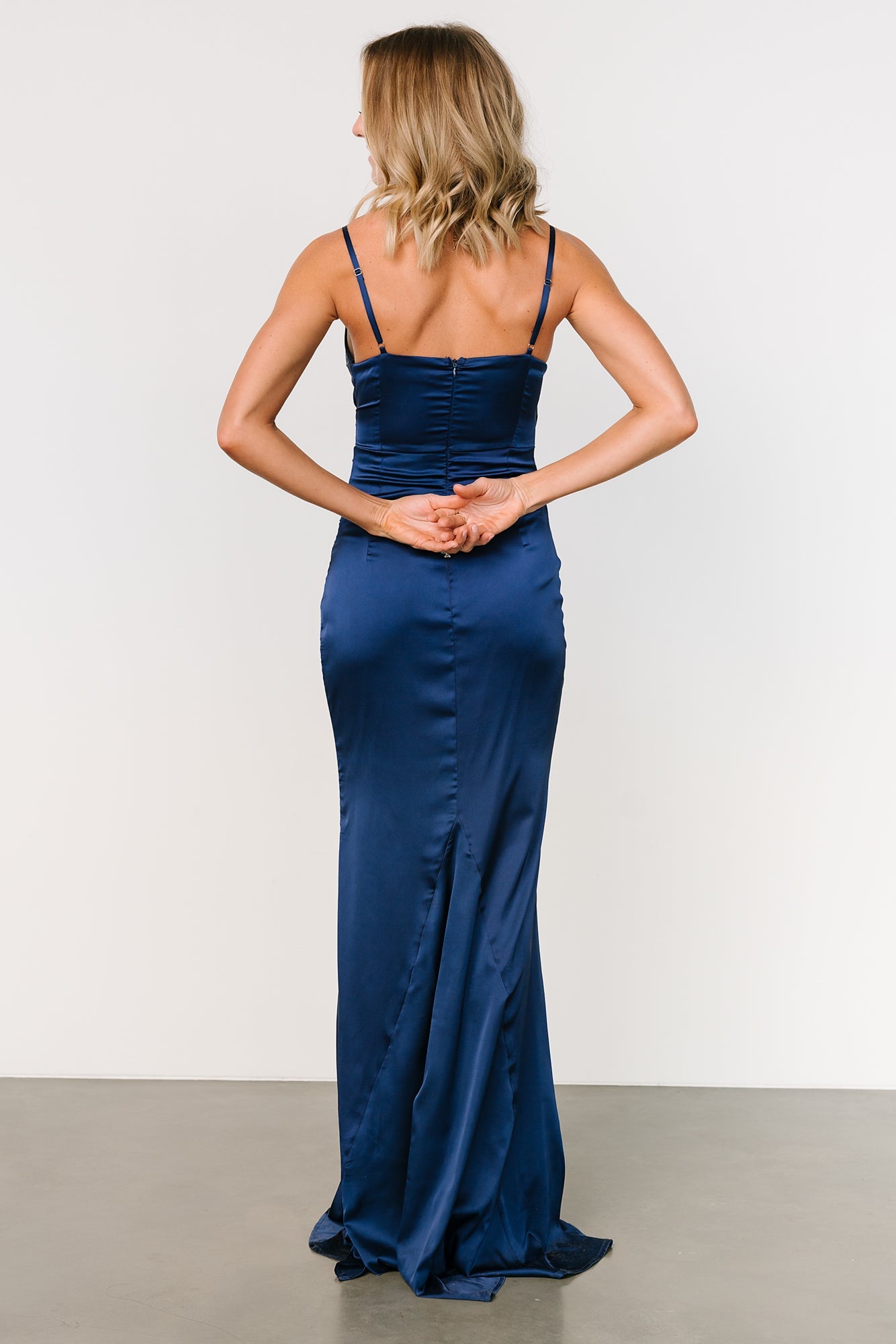 Monet Satin Gown | Navy Clearance Best Seller