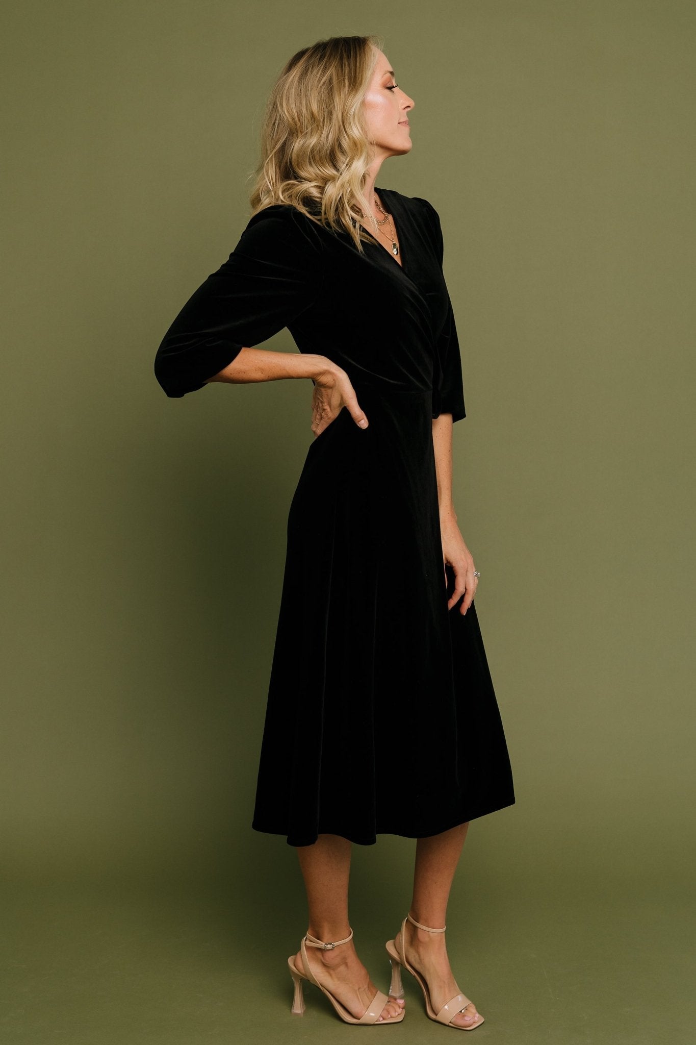 Beckinsale Velvet Wrap Dress | Black Shop Offer Online