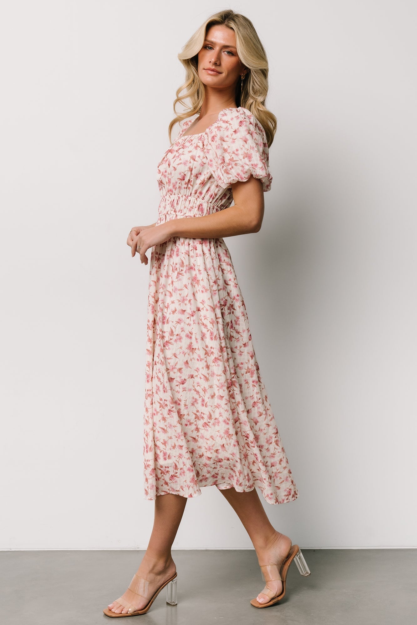 Dorine Midi Dress | Ivory + Blush Floral The Cheapest