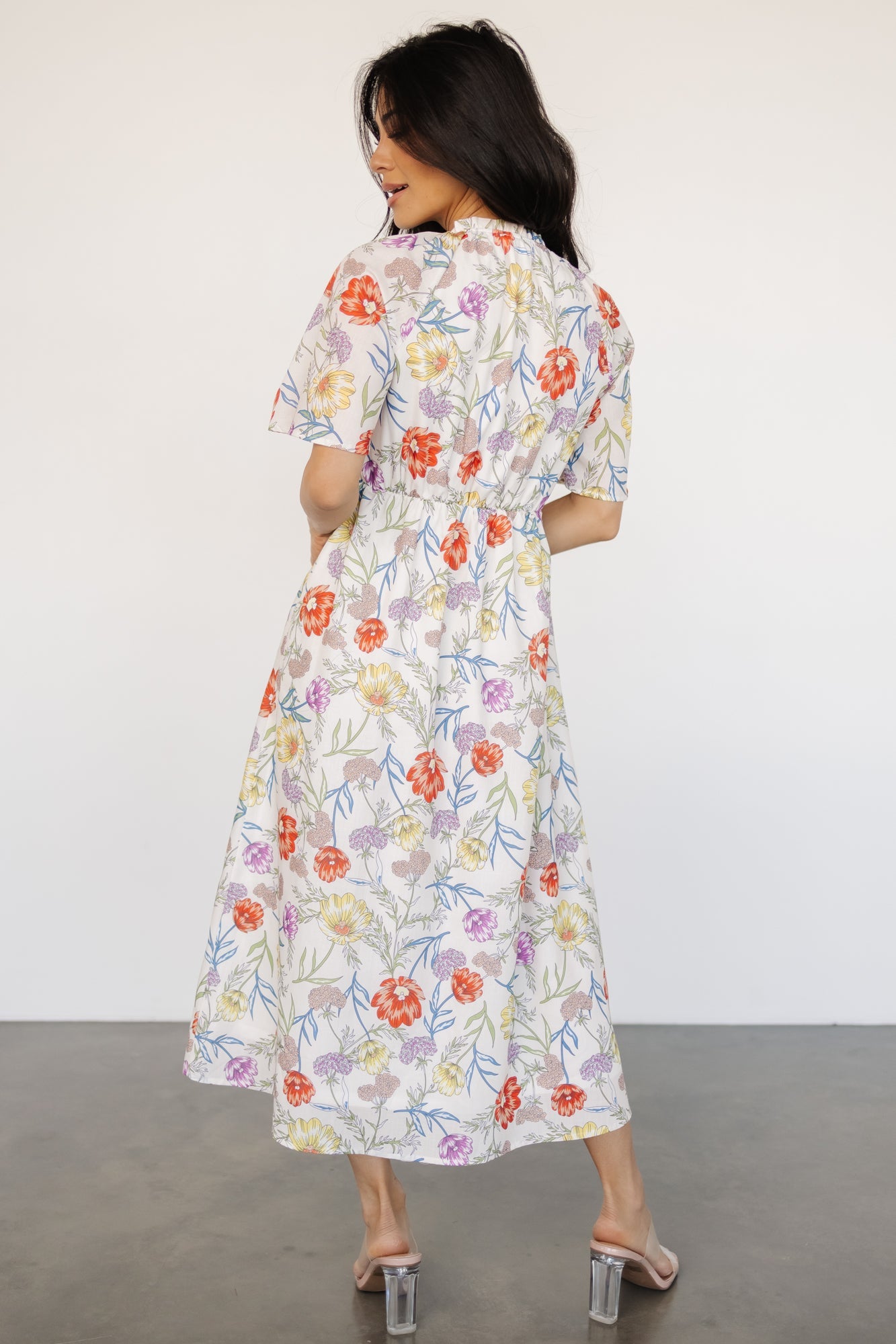 Botega Midi Dress | Ivory Multi Floral Free Shipping Best Seller