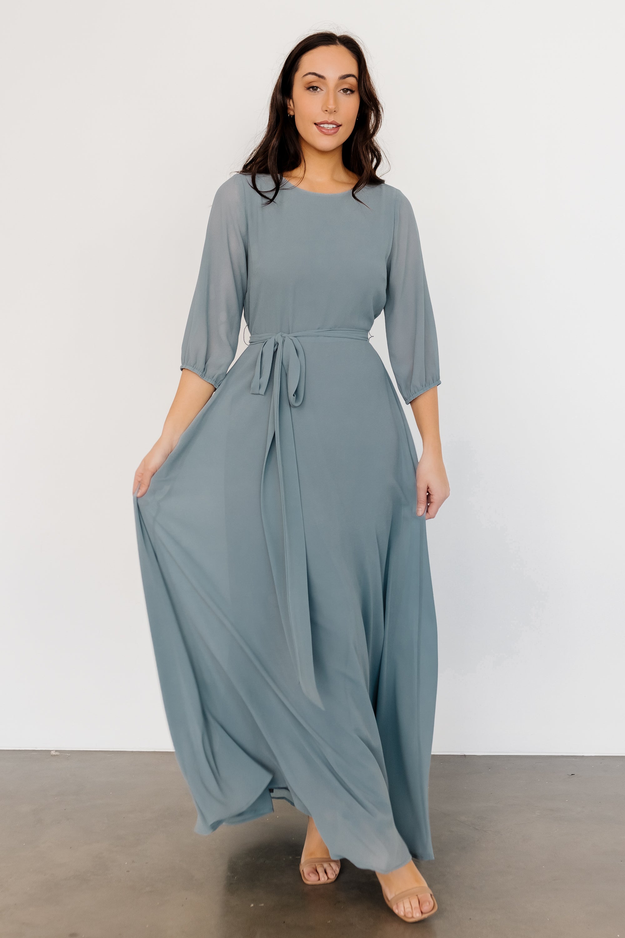 Rebecca Maxi Dress | Dusty Blue Low Pice Fee Shipping For Sale