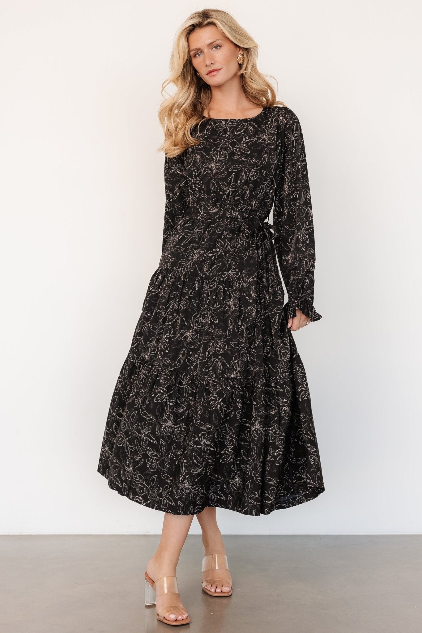 Ashlyn Long Sleeve Dress | Black Print Clearance Wide Range Of