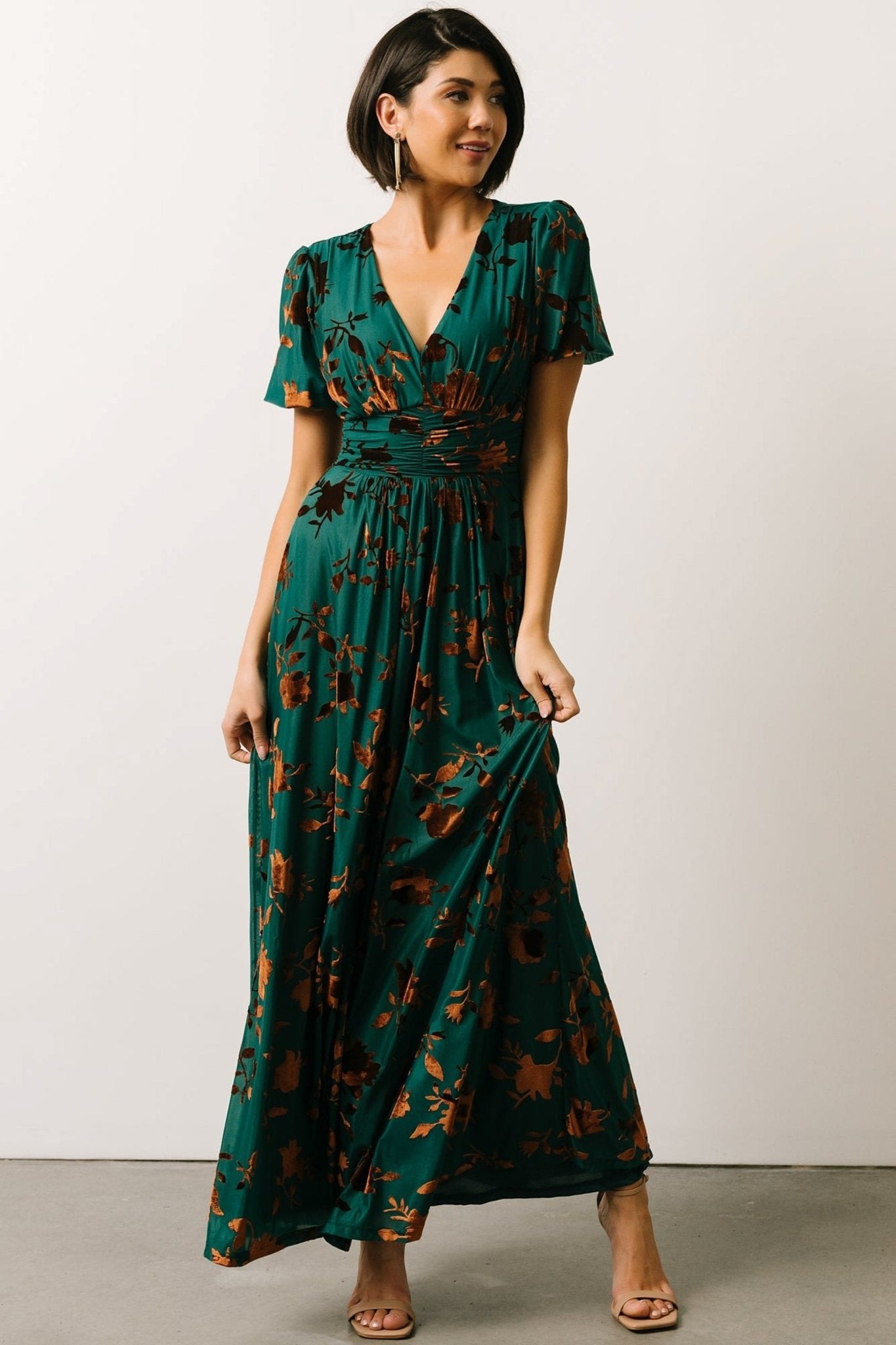 Leslie Velvet Maxi Dress | Bronze + Jade Best Pices Cheap Pice