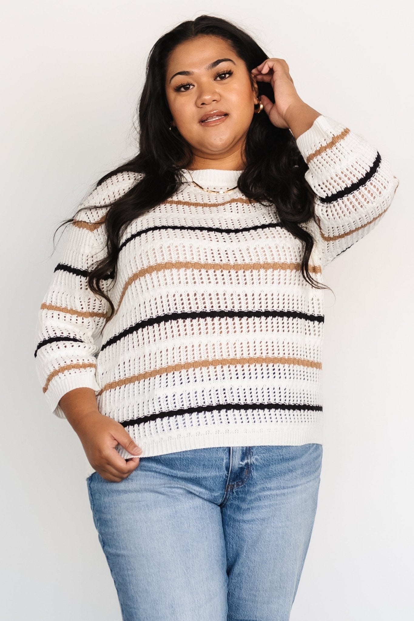 Sundance Knit Sweater Top | Ivory Multi Stripe Sale Fashion