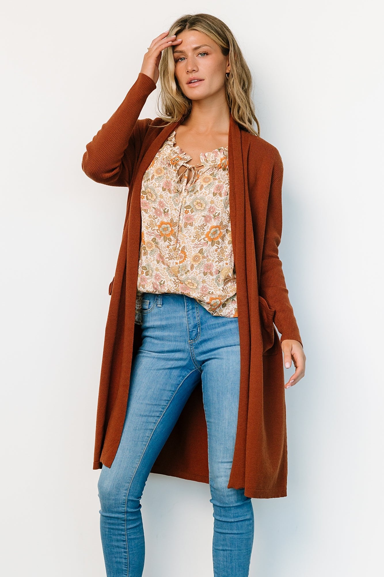 Central Park Cardigan | Rust Low Cost Cheap Pice