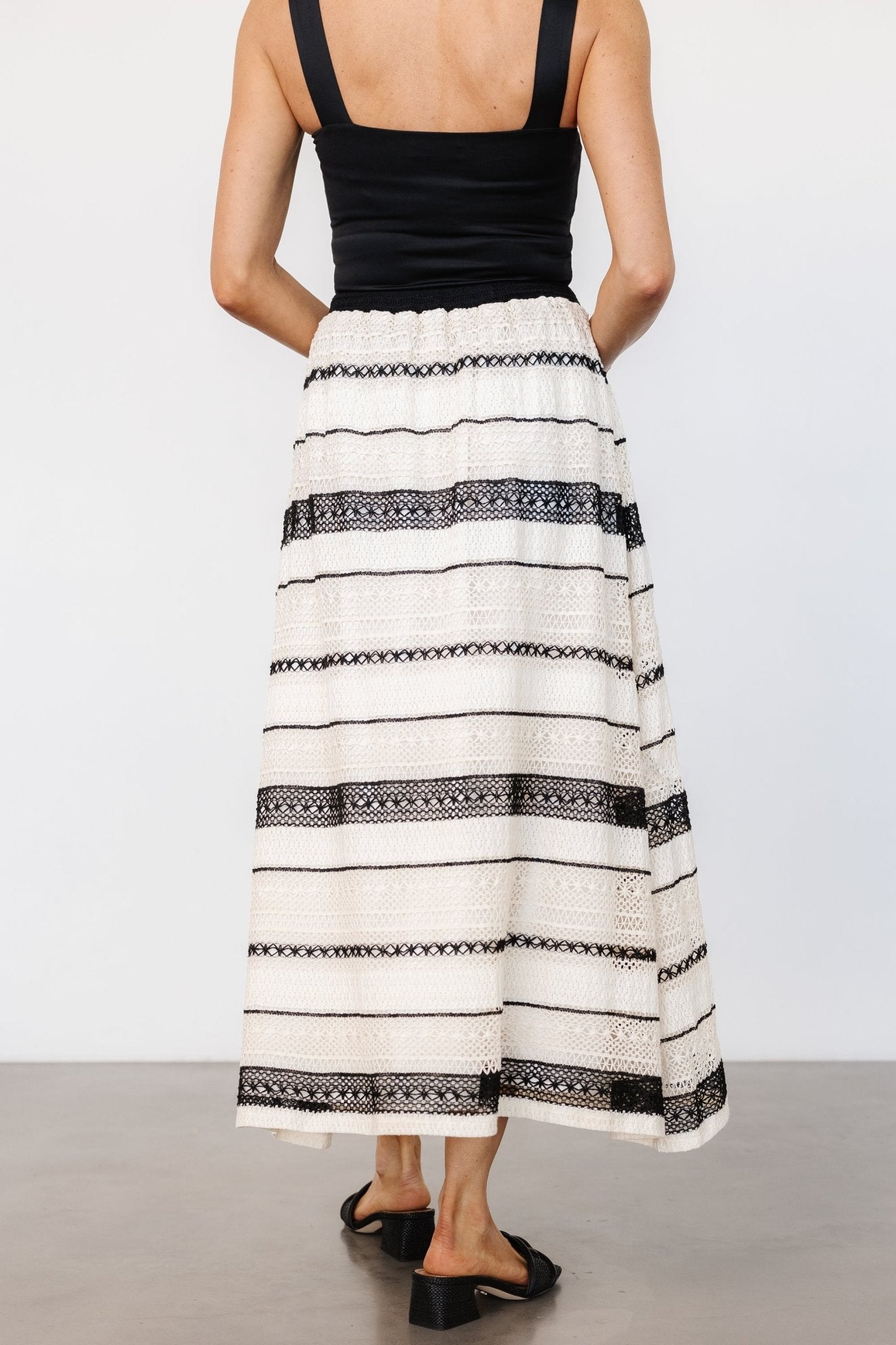 Alondra Woven Skirt | Cream + Black 2025 New