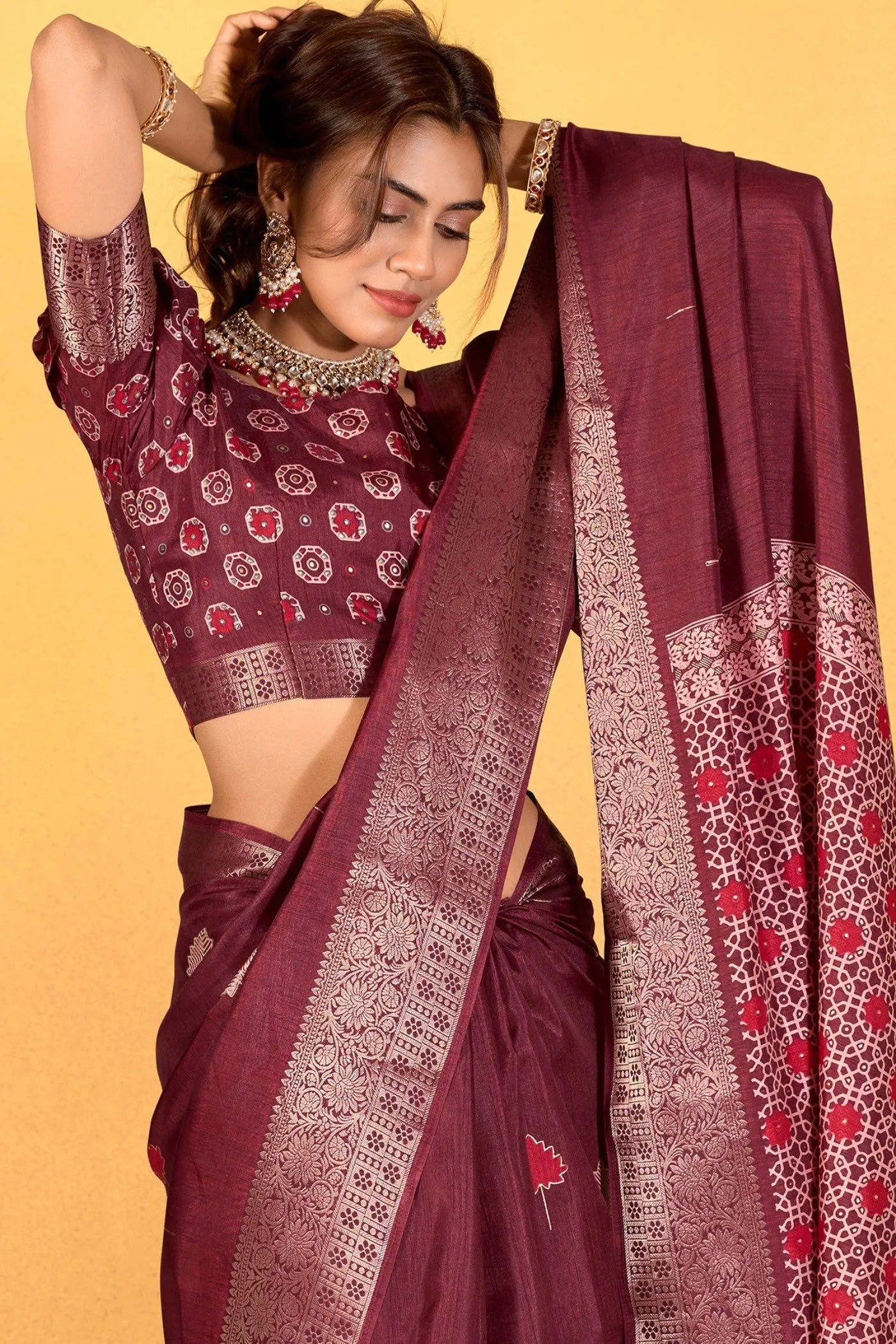 Luxurious Maroon Soft Dola Silk Saree with Exquisite Woven Design Cheap Cost