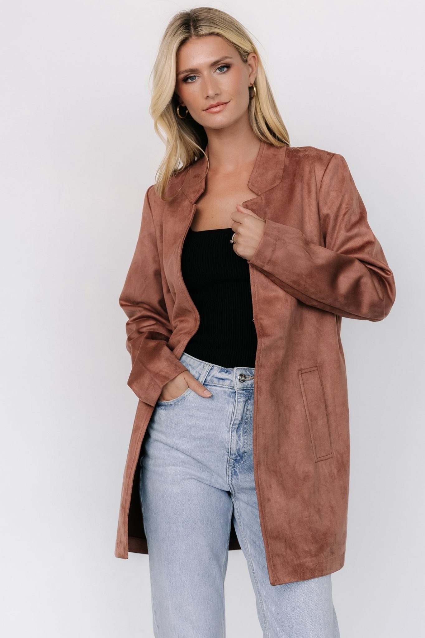 Queenie Faux Suede Jacket | Dusty Clove Buy Cheap Sast