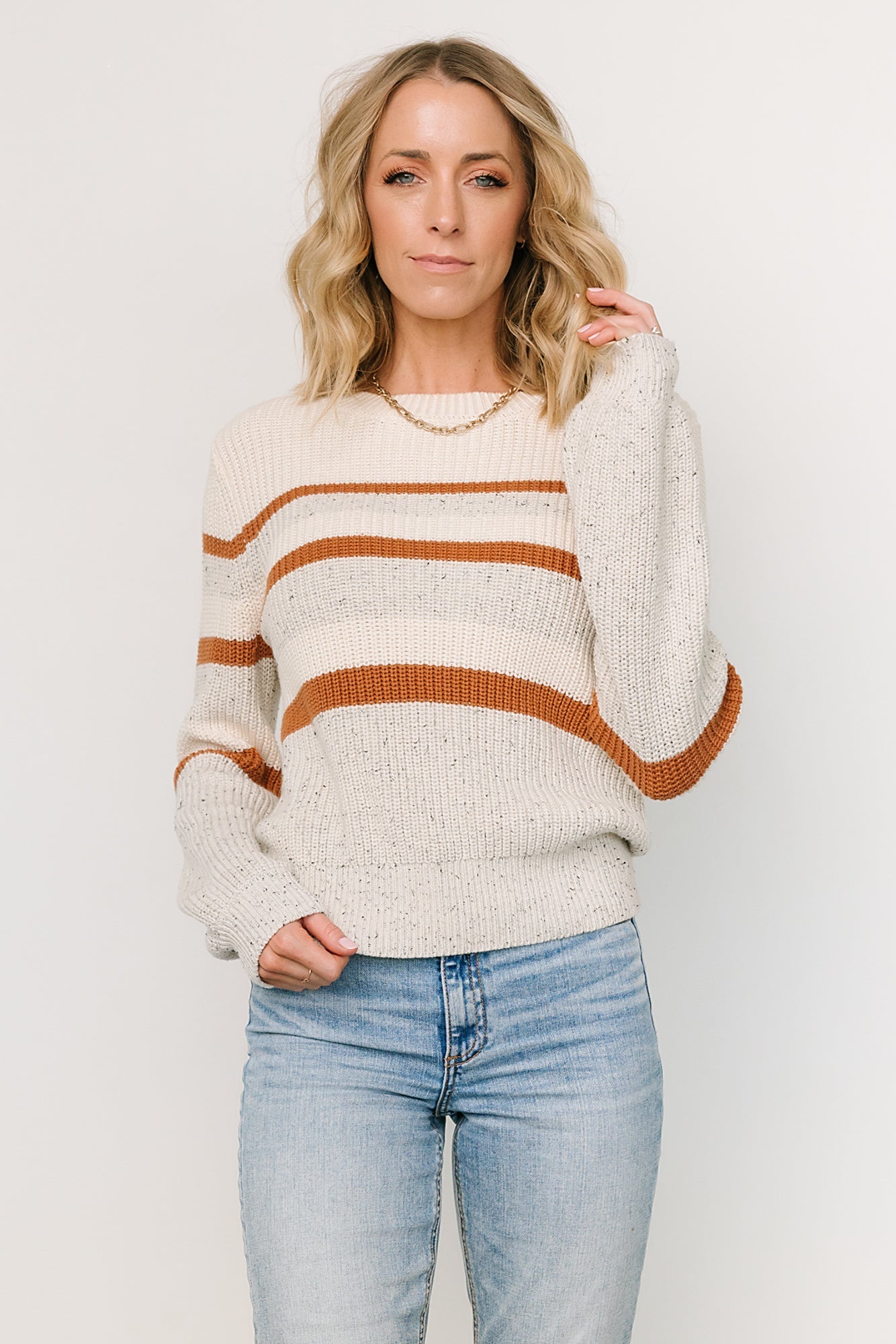 Peyton Striped Sweater | Cream + Camel For Cheap Sale Online