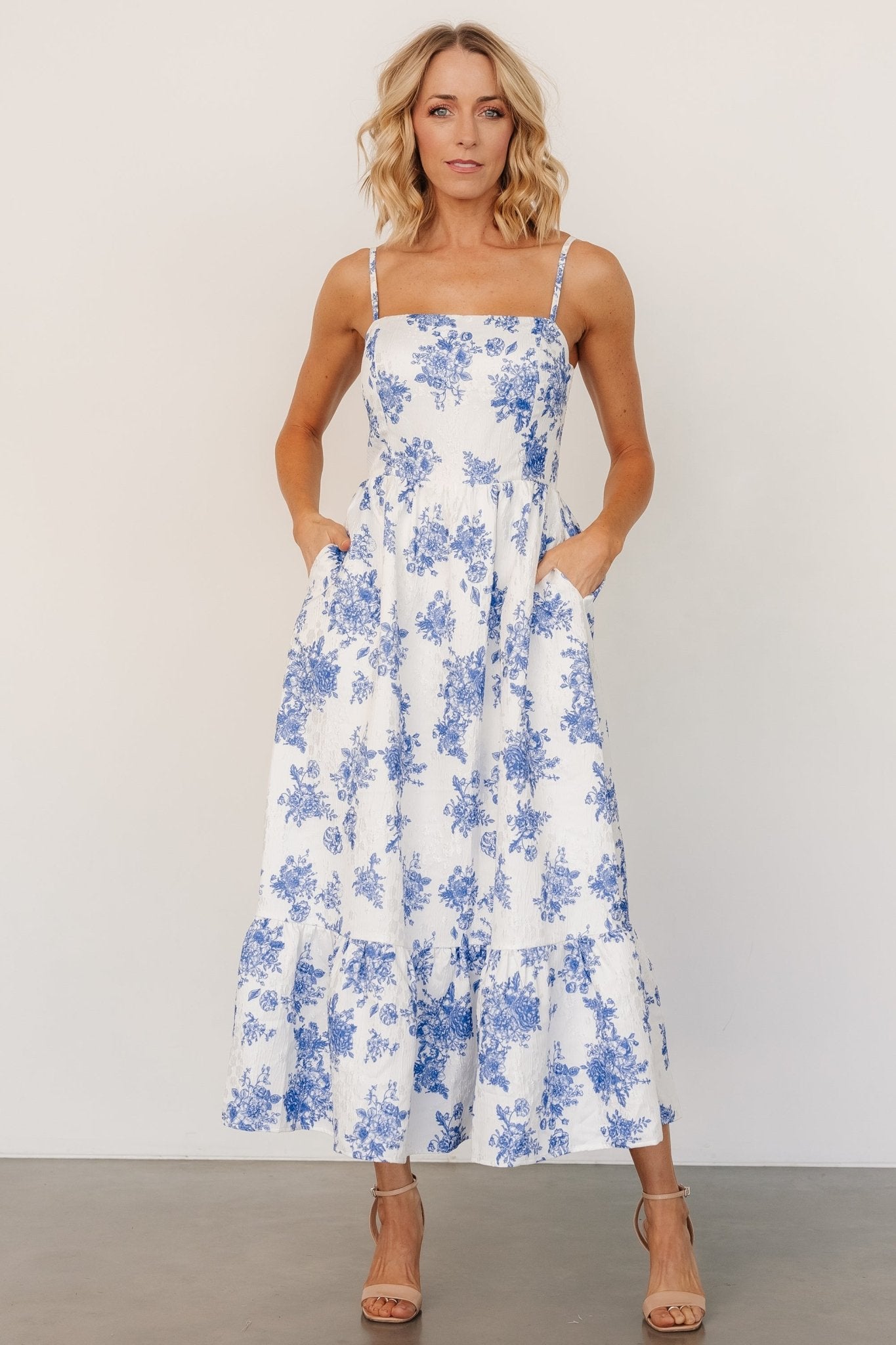 Cherie Jacquard Dress | Off White + Blue Floral Footlocker Pictures