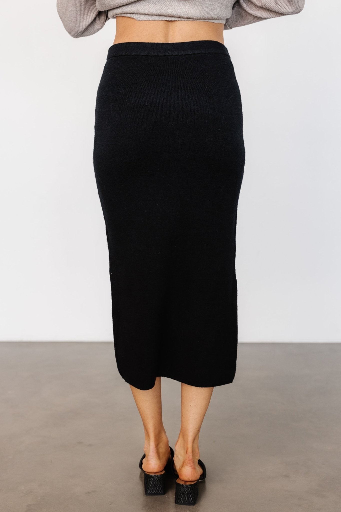 Alonso Knit Midi Skirt | Black New Arrival