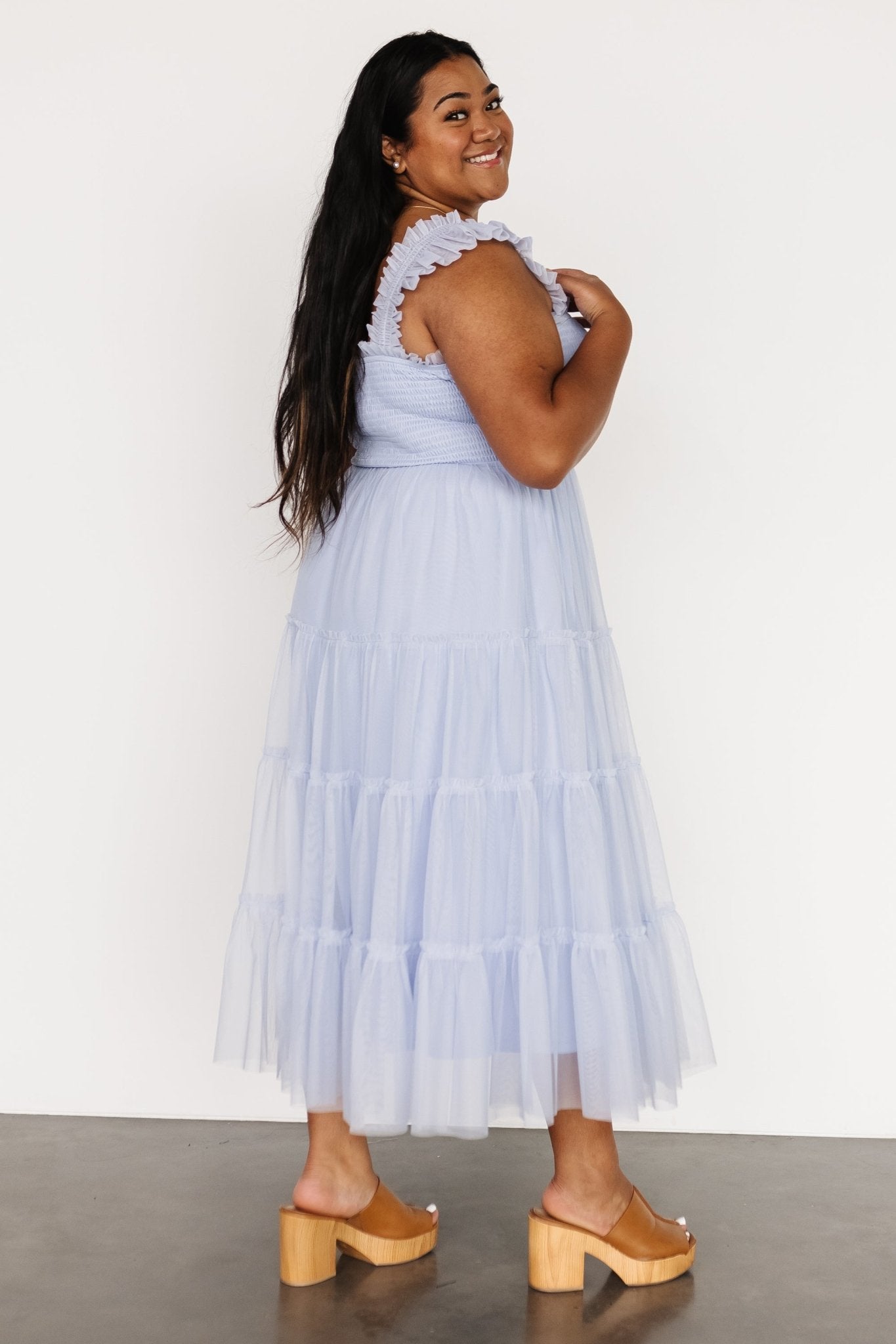 Emma Smocked Tulle Dress | Light Blue Buy Online Cheap Pice