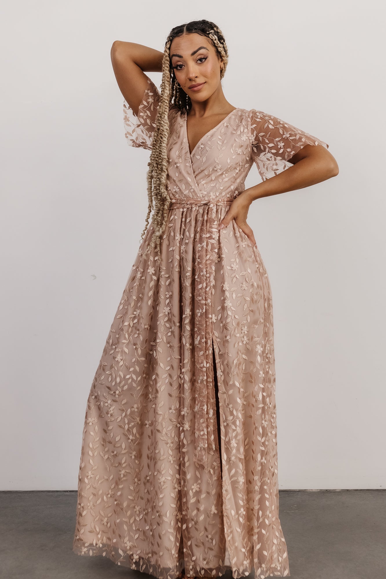 Marseille Embossed Maxi Dress | Champagne Clearance Wiki