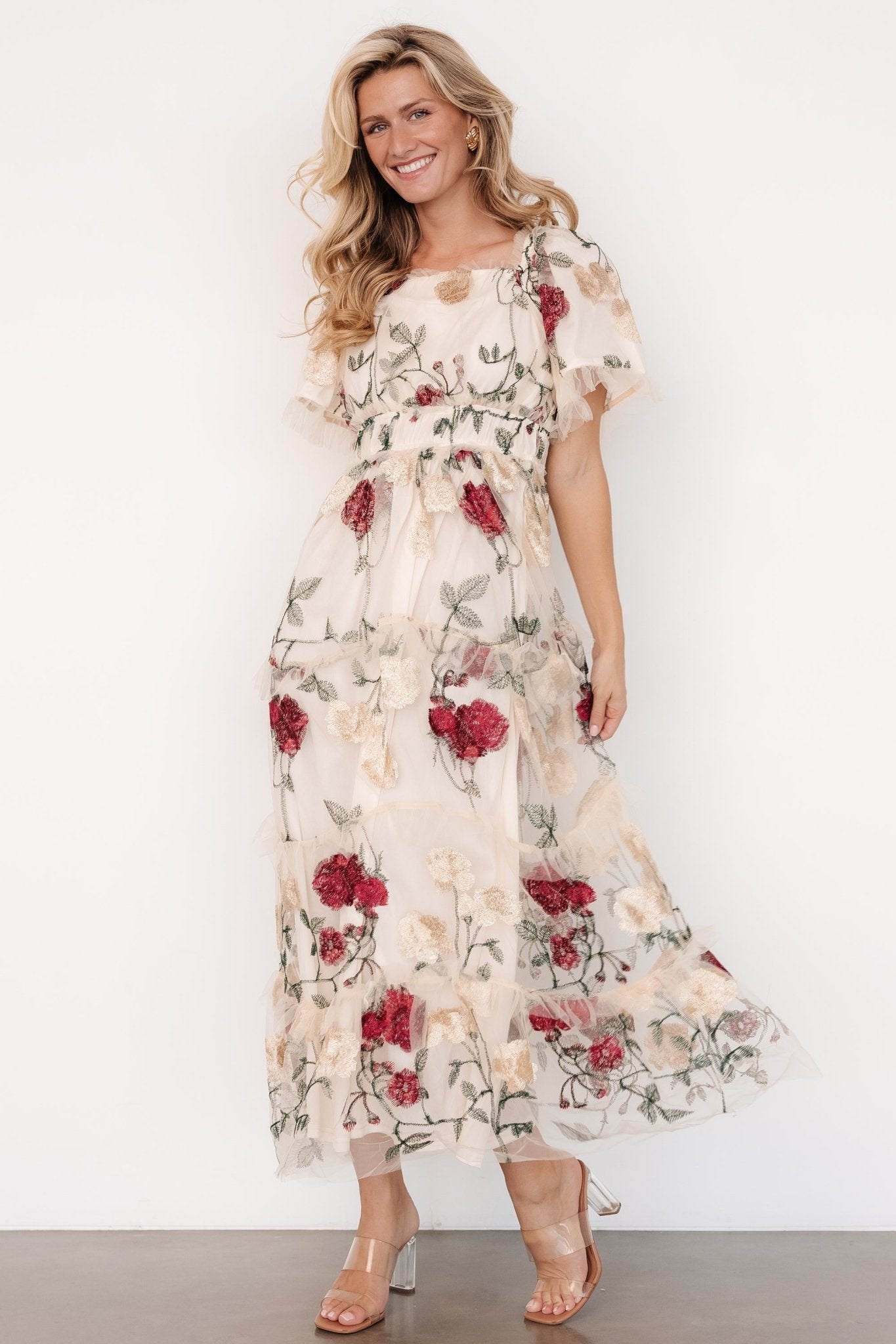 Allison Embroidered Tulle Maxi Dress | Cream Multi The Cheapest Cheap Online