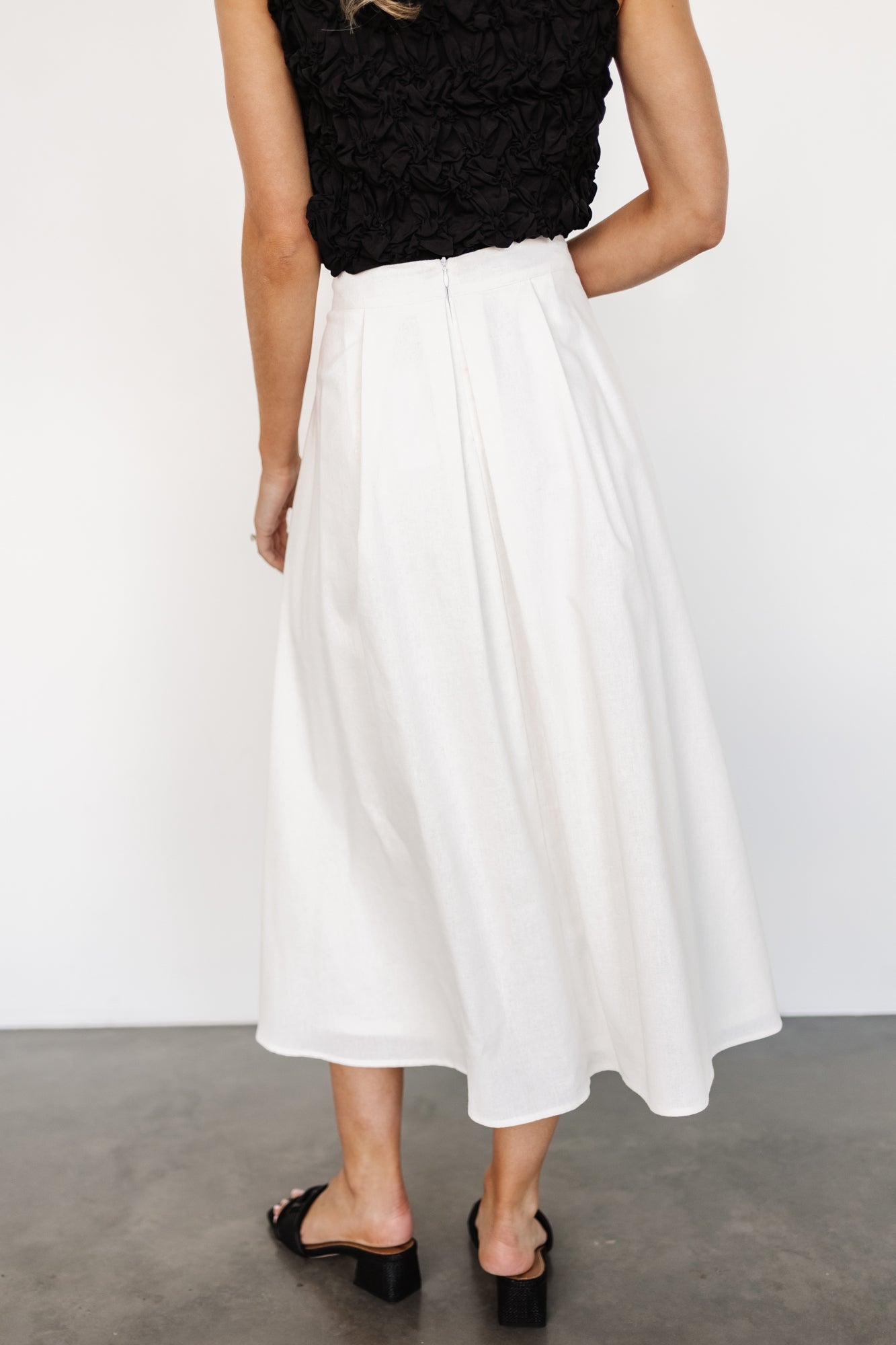 Katie Pleated Midi Skirt | Off White Wide Range Of Sale Online