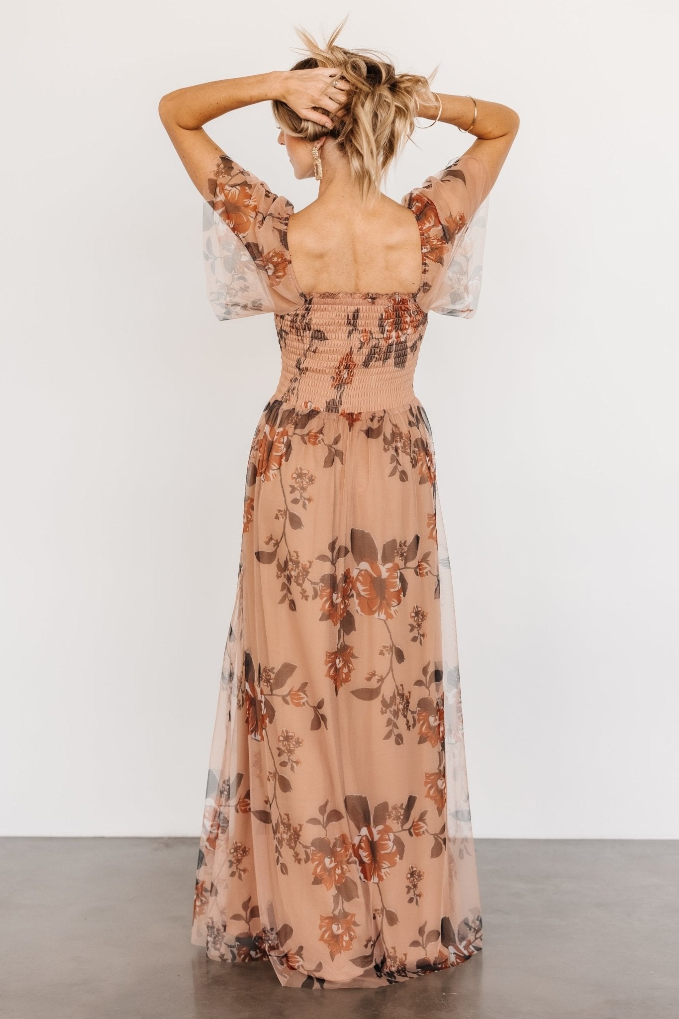 Cassandra Tulle Maxi Dress | Copper Floral Brand New Unisex Sale Online