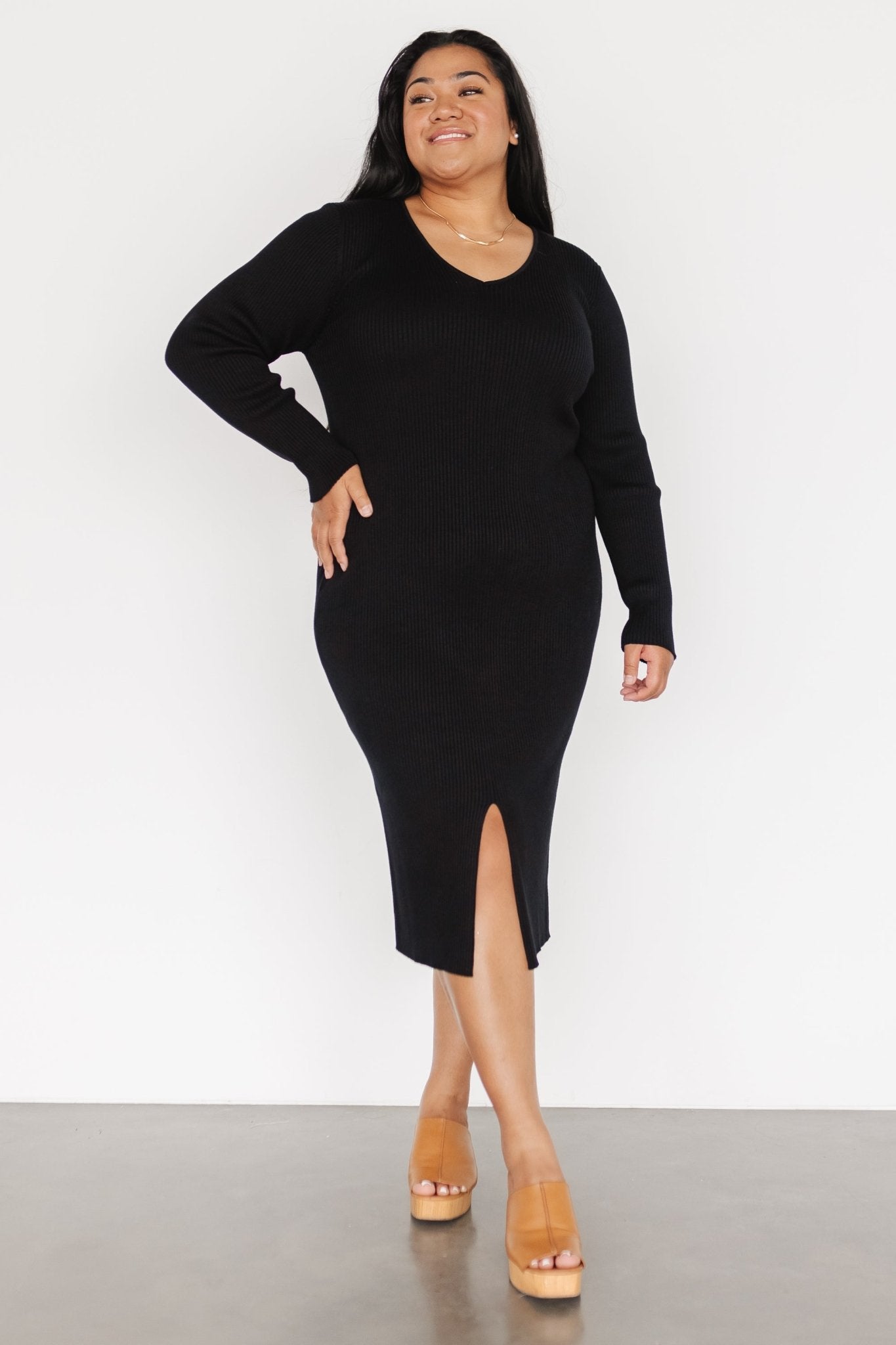 Fairmount Ribbed Midi Dress | Black Cheap Brand New Unisex