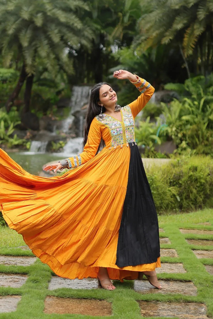 This Navratri With Outstanding Yellow Navratri Gown Clearance Buy