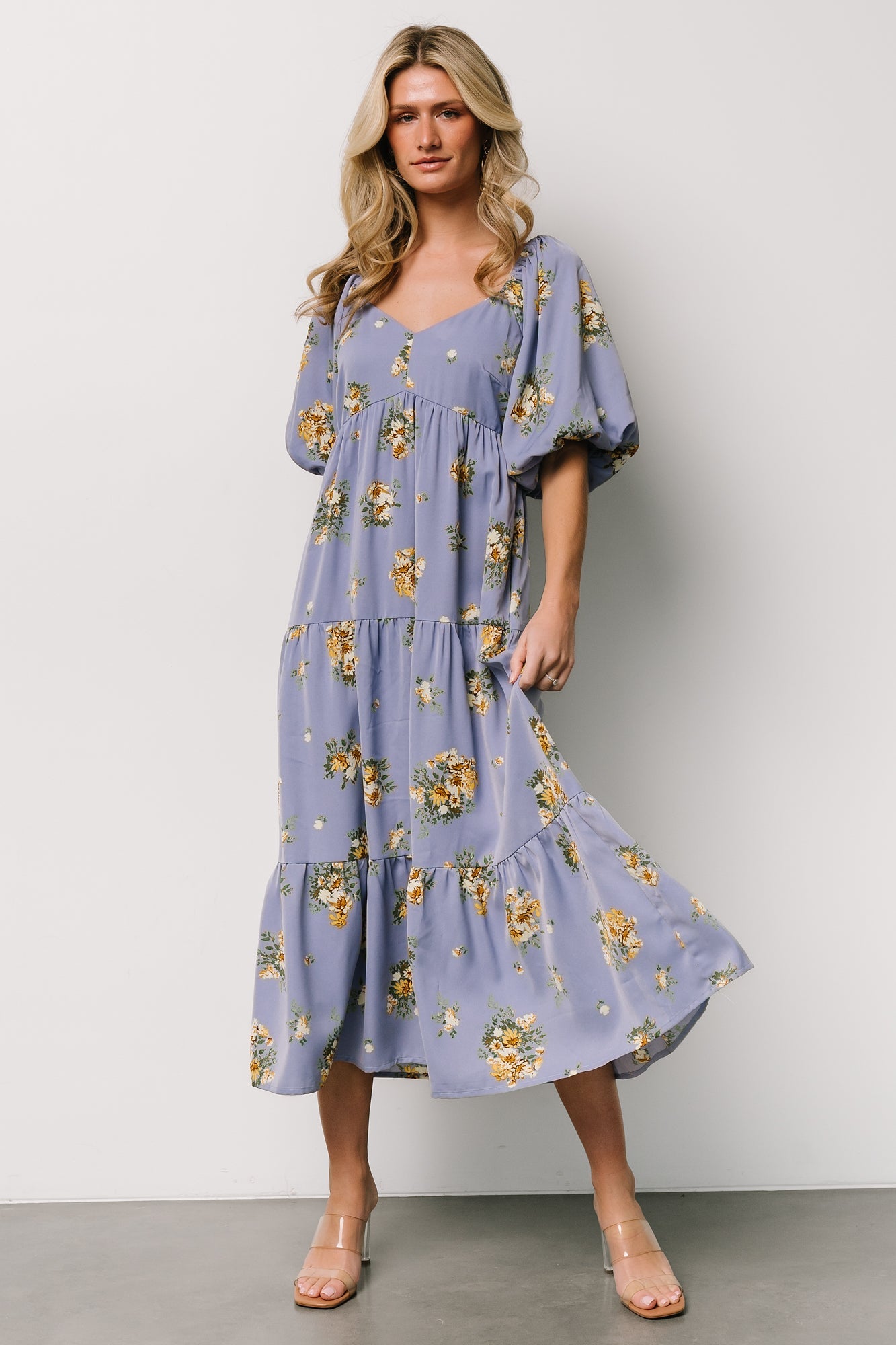 Judith Dress | Blue + Golden Floral Free Shipping Tumblr