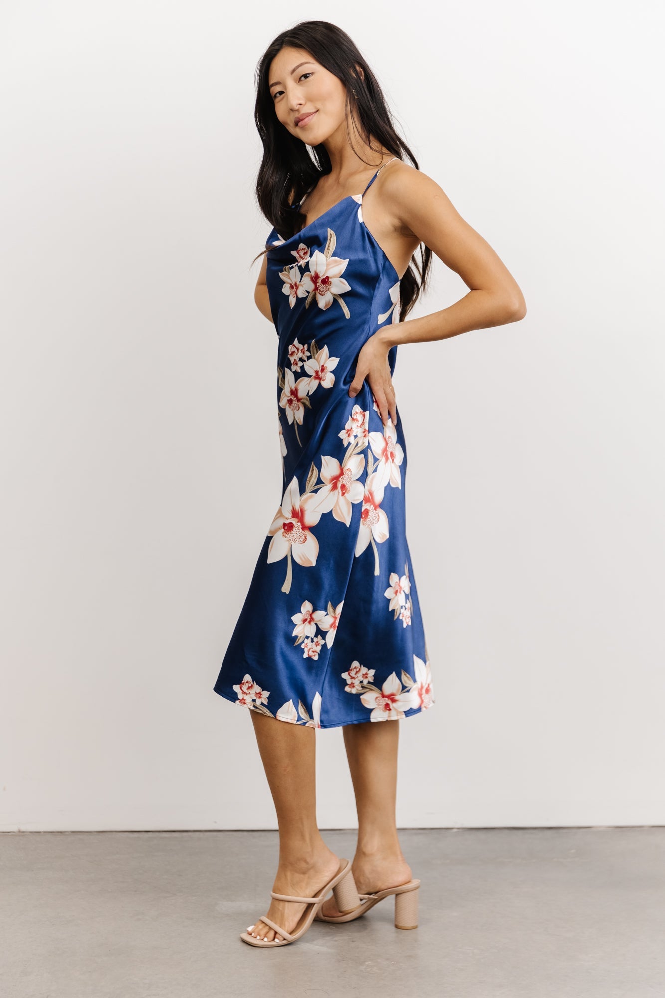 Katarina Slip Midi Dress | Vintage Blue Floral Perfect For Sale