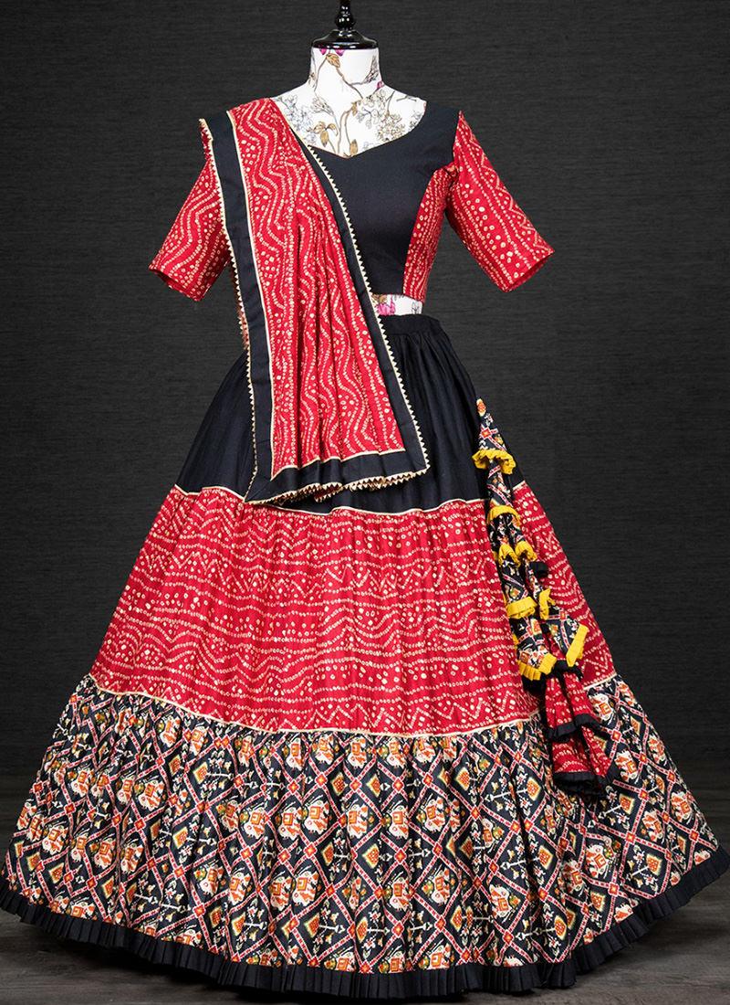 Pure Cotton Red Color Navratri Chaniya Choli Outlet 100% Original