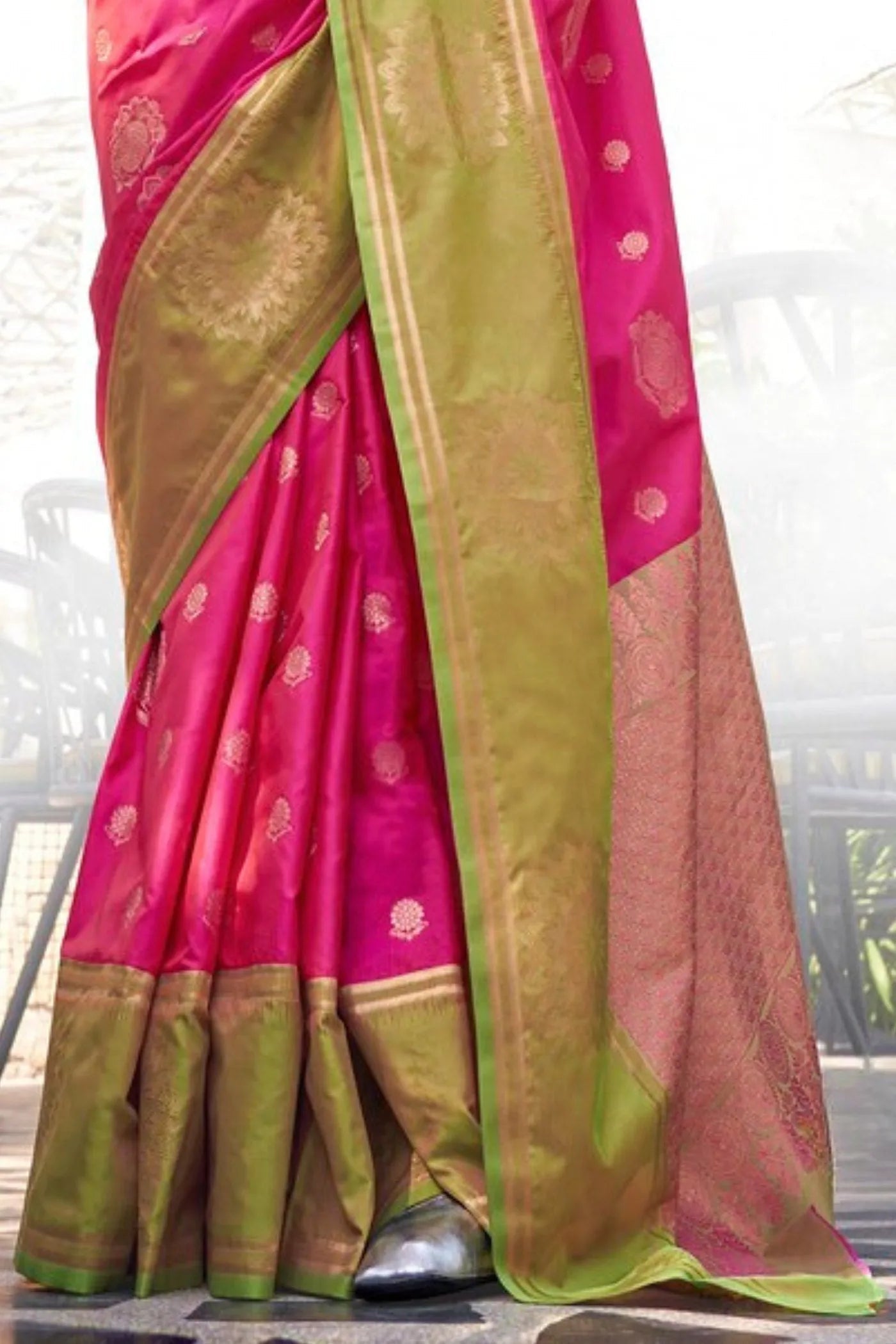 Magenta Pink Handloom Katan Banarasi Saree Big Sale Sale Online