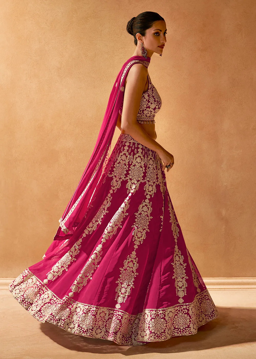 Fabulous Rani Pink Embroidered Bridal Lehenga Choli Outlet Visit