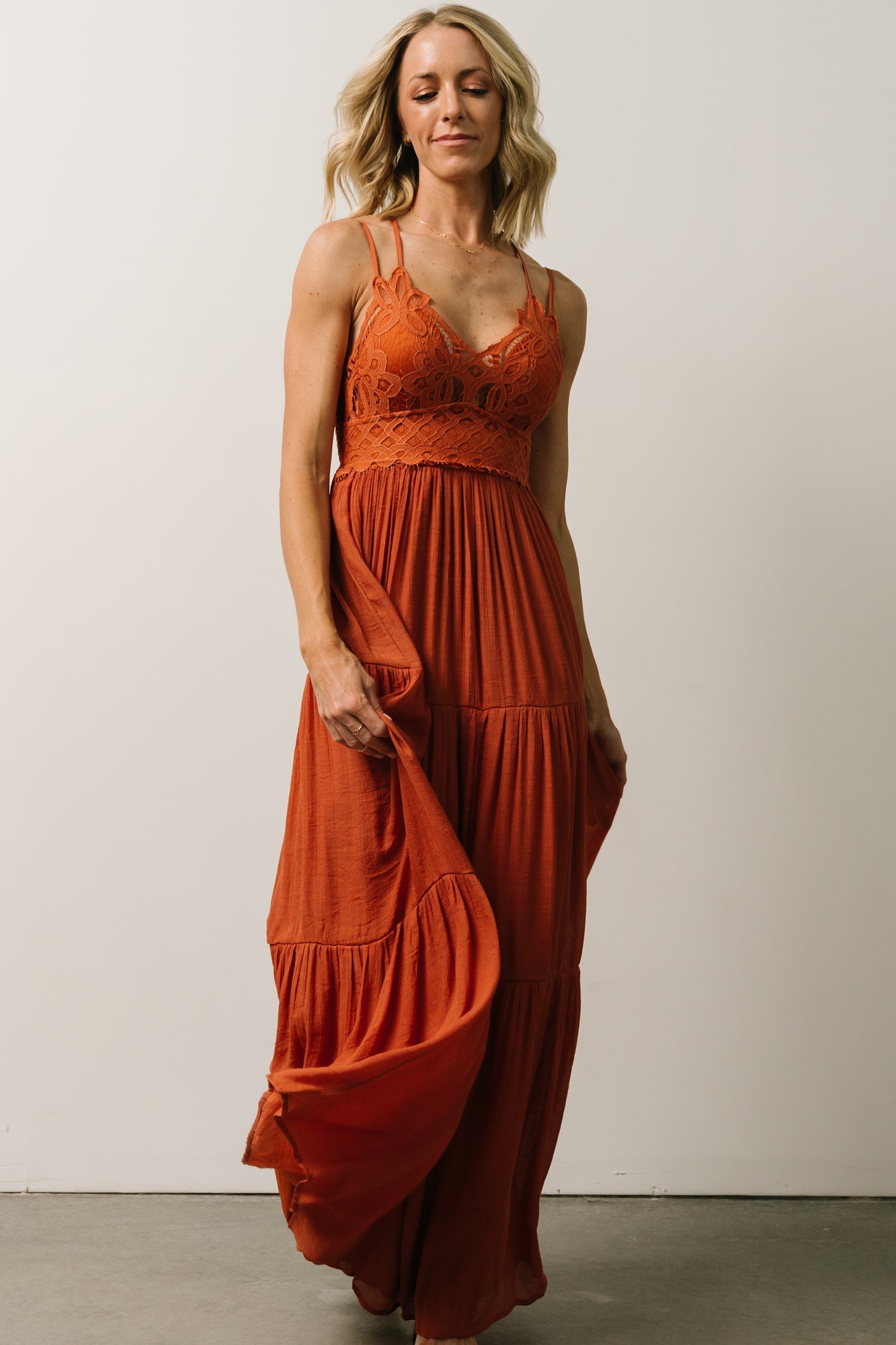 Summerlin Lace Top Maxi Dress | Rust Cheap Pices Authentic