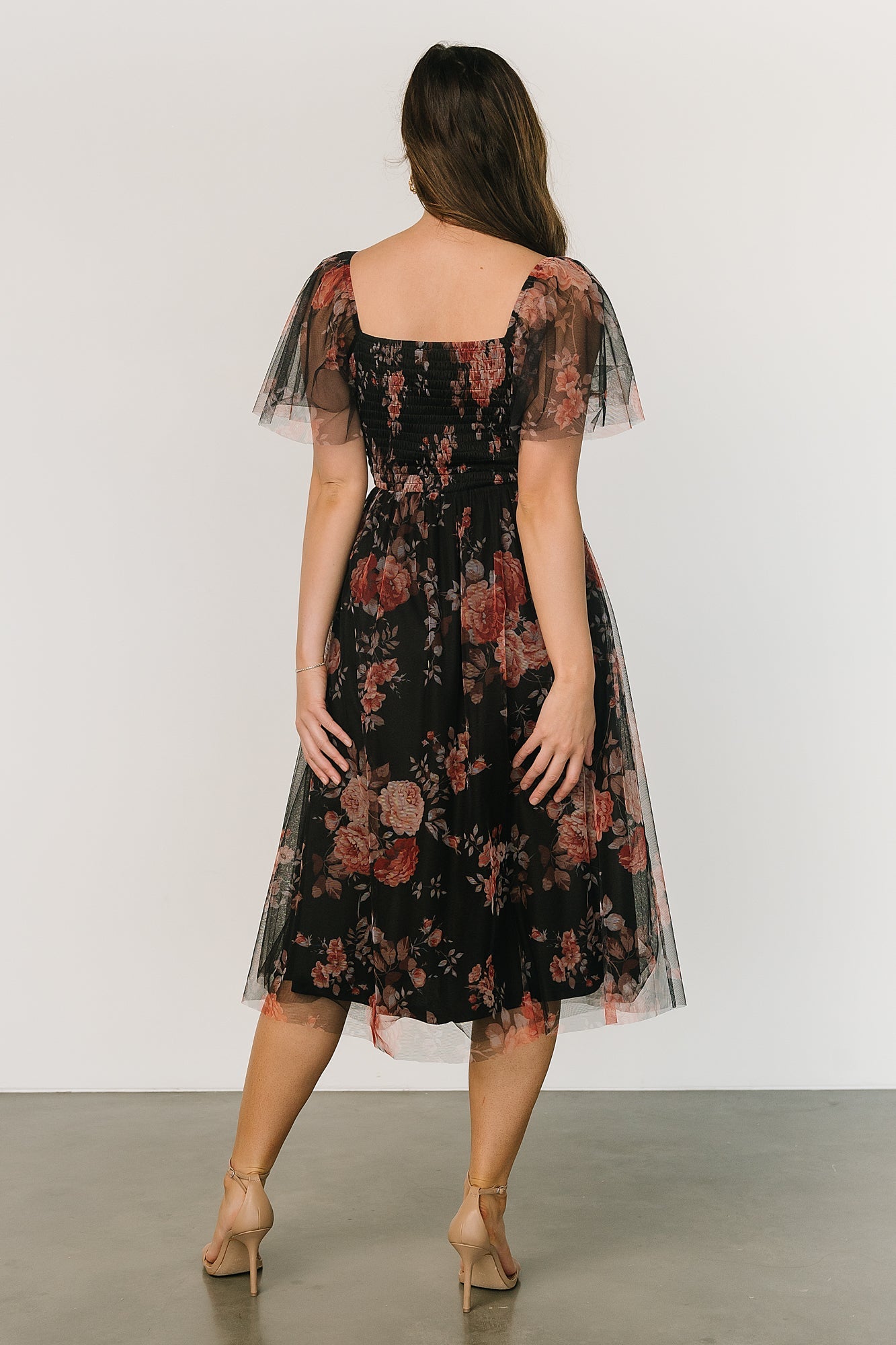 Gwyneth Tulle Midi Dress | Black Multi Clearance For Cheap