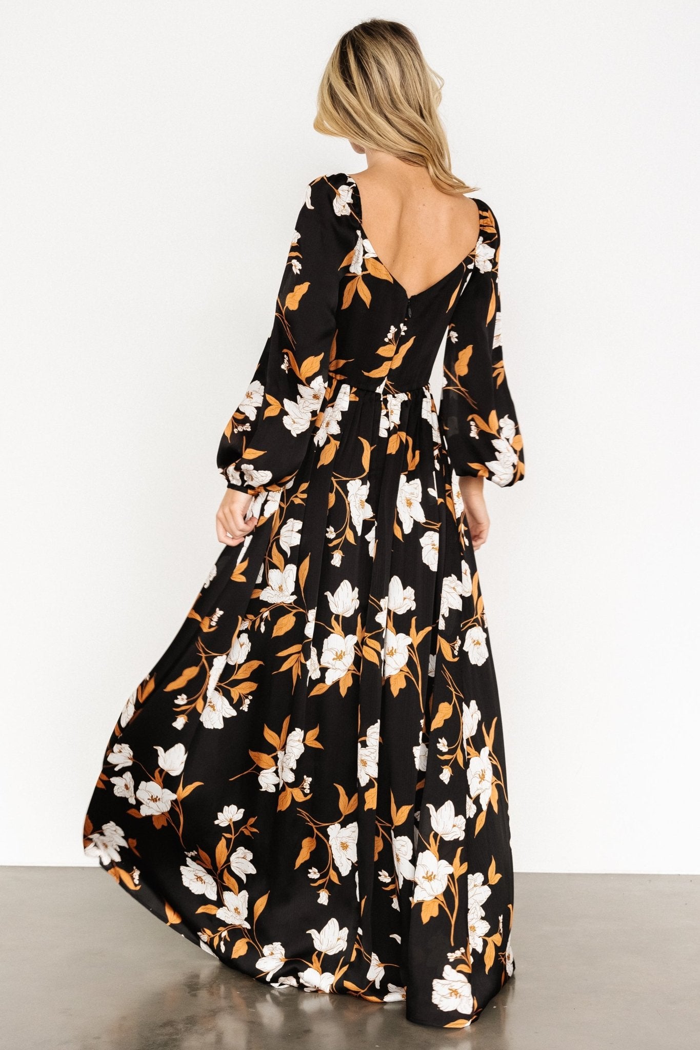 Tristan Maxi Dress | Black Floral Sale Sast