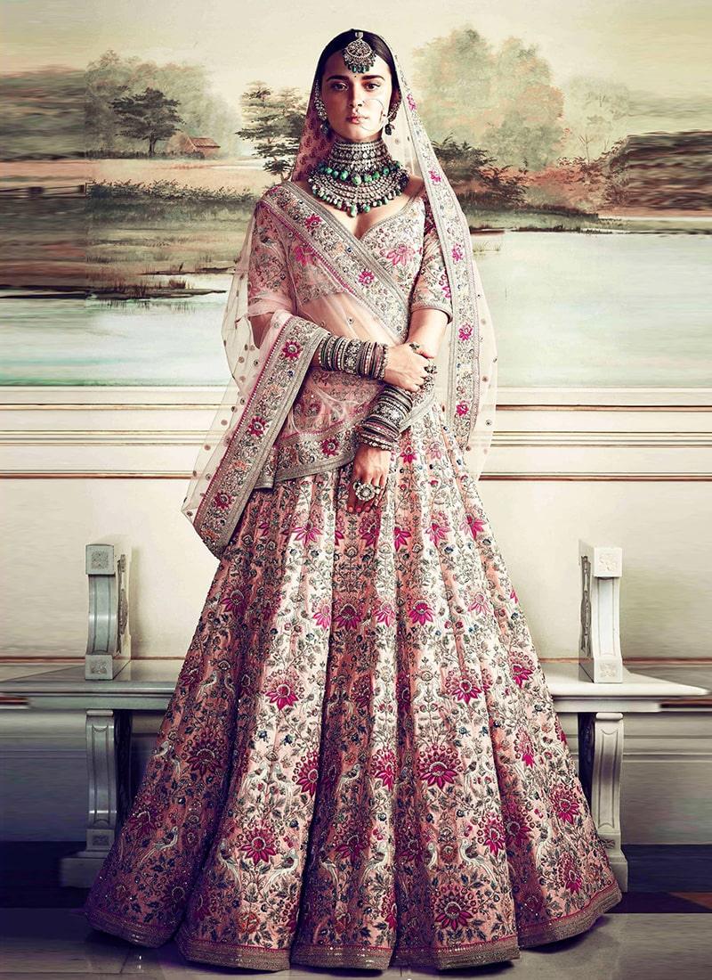 Pink Color Taffeta Silk Base Lehenga With Dori And Resham Work Clearance Deals