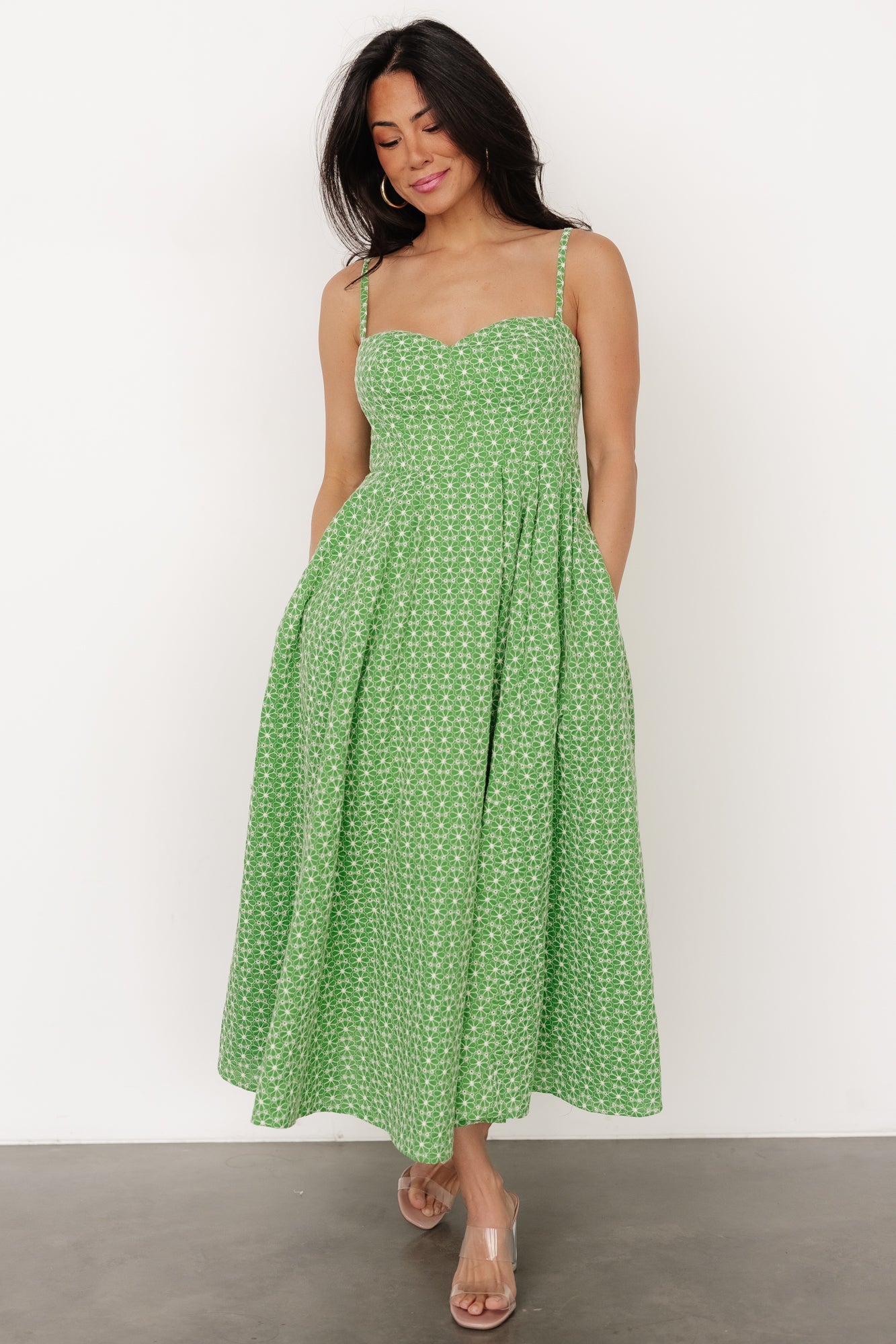 Gracelyn Embroidered Sweetheart Dress | Green Floral Cheap Sale Low Pice Fee Shipping