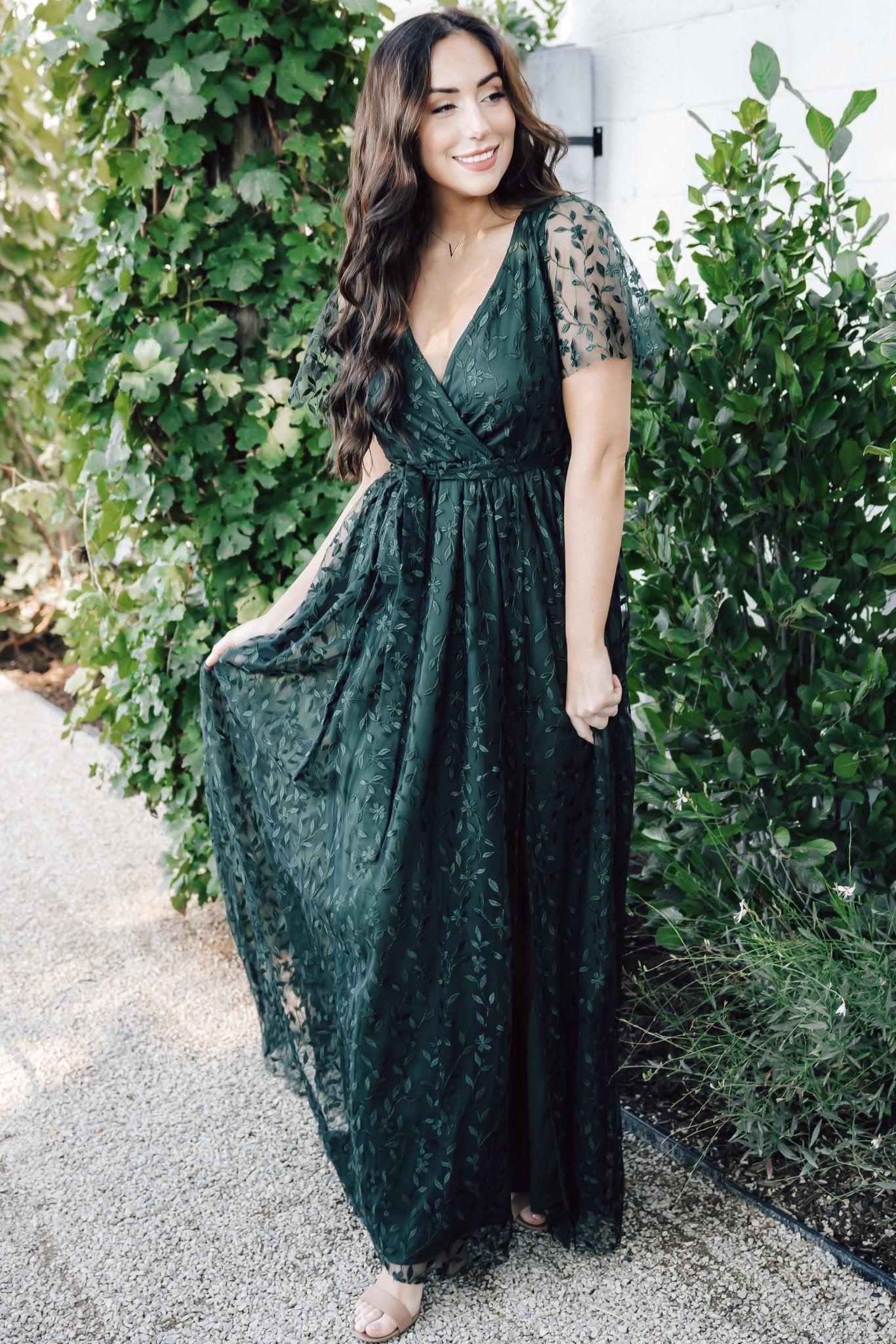 Marseille Embossed Maxi Dress | Green Clearance Online Amazon