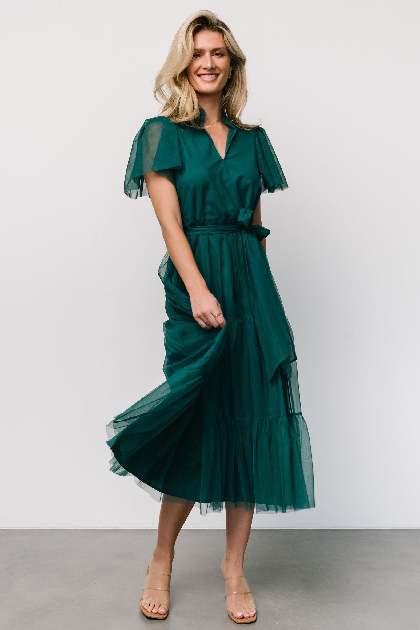 Medina Tulle Midi Dress | Emerald Collections Cheap Pice