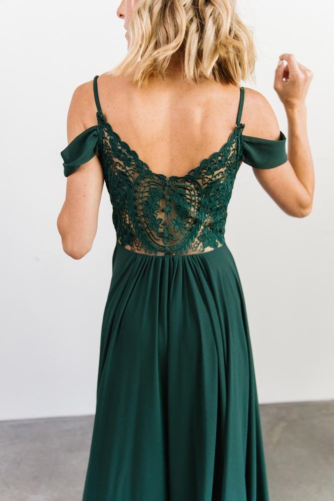 Bianca Lace Maxi Dress | Emerald Cheap Perfect