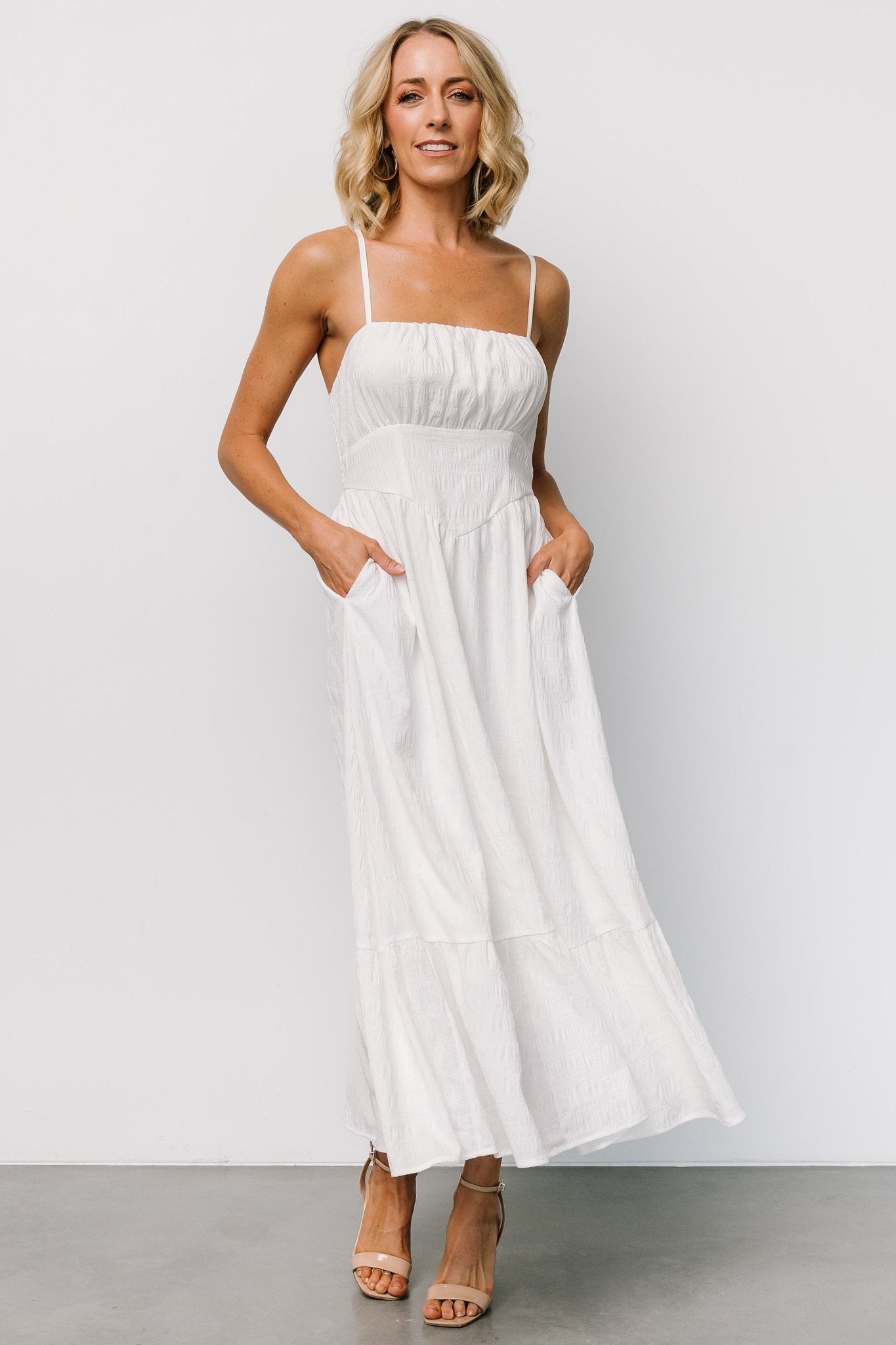 Mikayla Textured Tank Dress | Off White Pices Cheap Pice