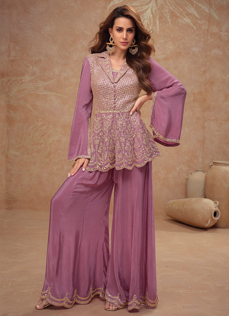 Designer and Exquisite Embroidered Peplum Style Palazzo Suit Pick A Best